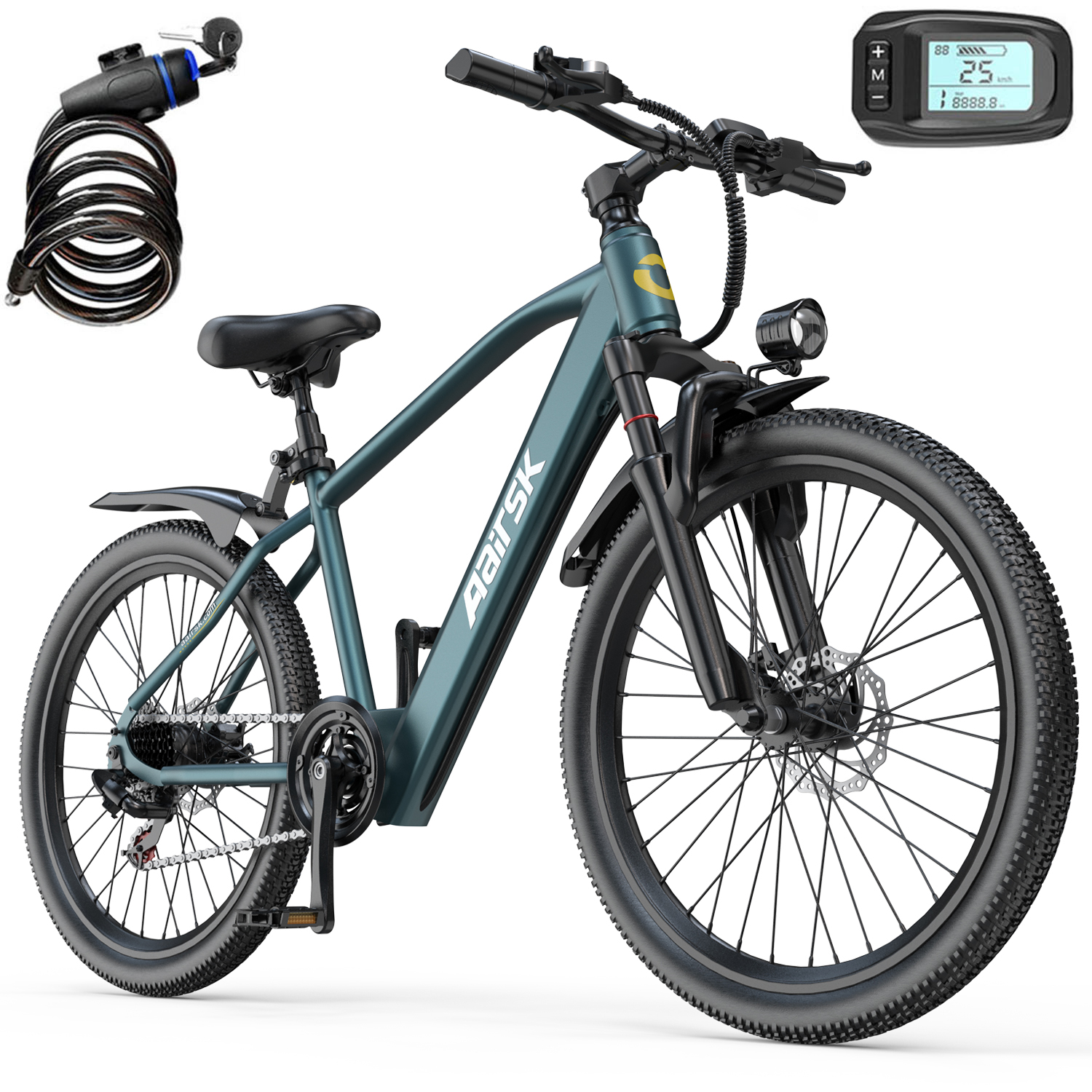 thumbnail video image 2 of Unibike 26'' Electric Bike, 400W Ebike for Adults, 40 Miles 25MPH Electric Bicycle with 36V 13Ah Battery, 21 Speed, 2 of 9
