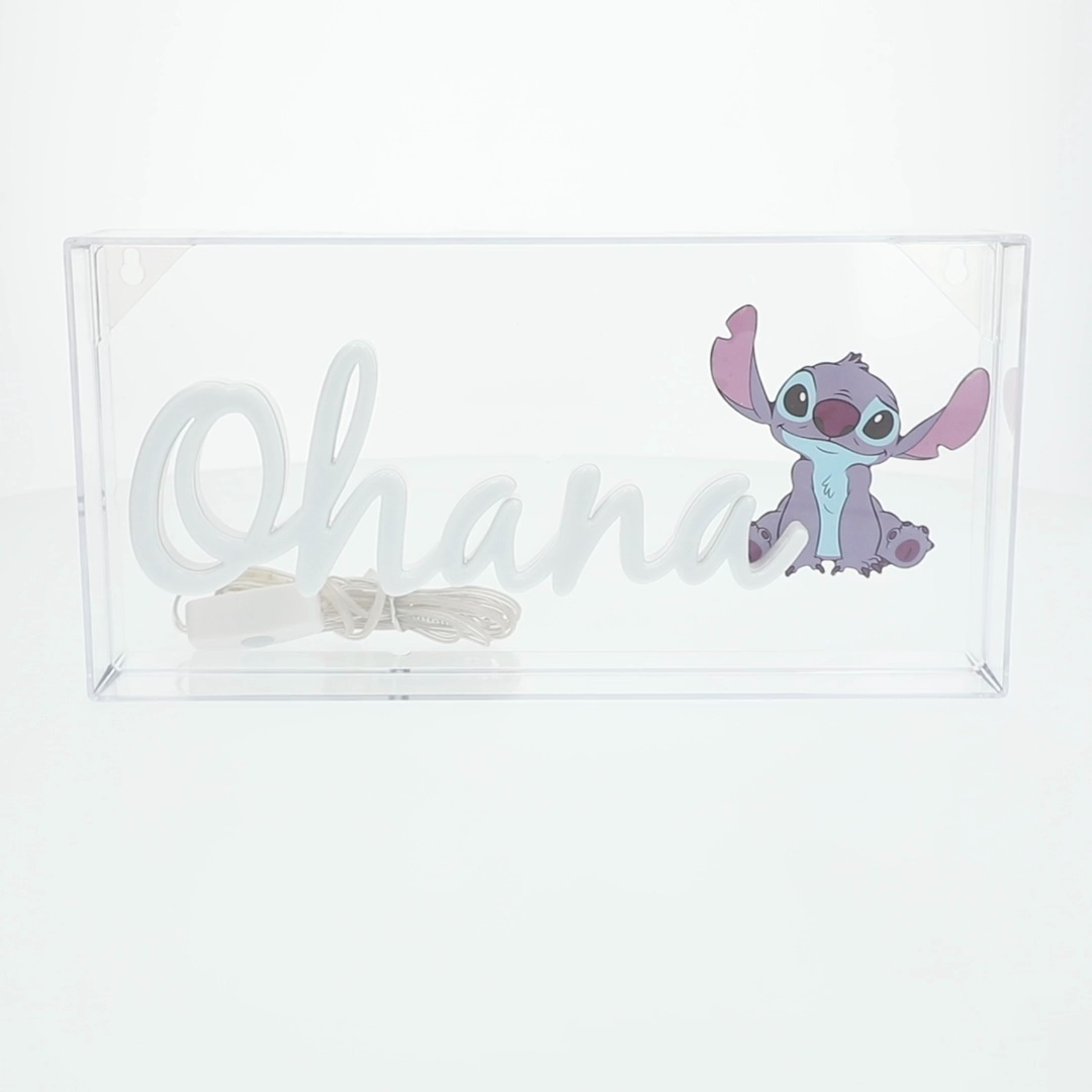 Paladone Disney Stitch Ohana Neon LED Light, 15cm x 30cm, USB