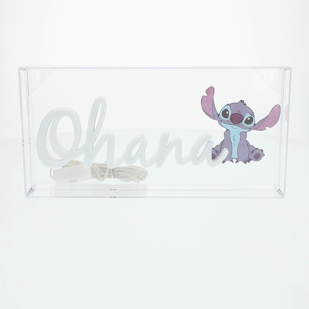 Paladone Disney Stitch Ohana Neon LED Light, 15cm x 30cm, USB