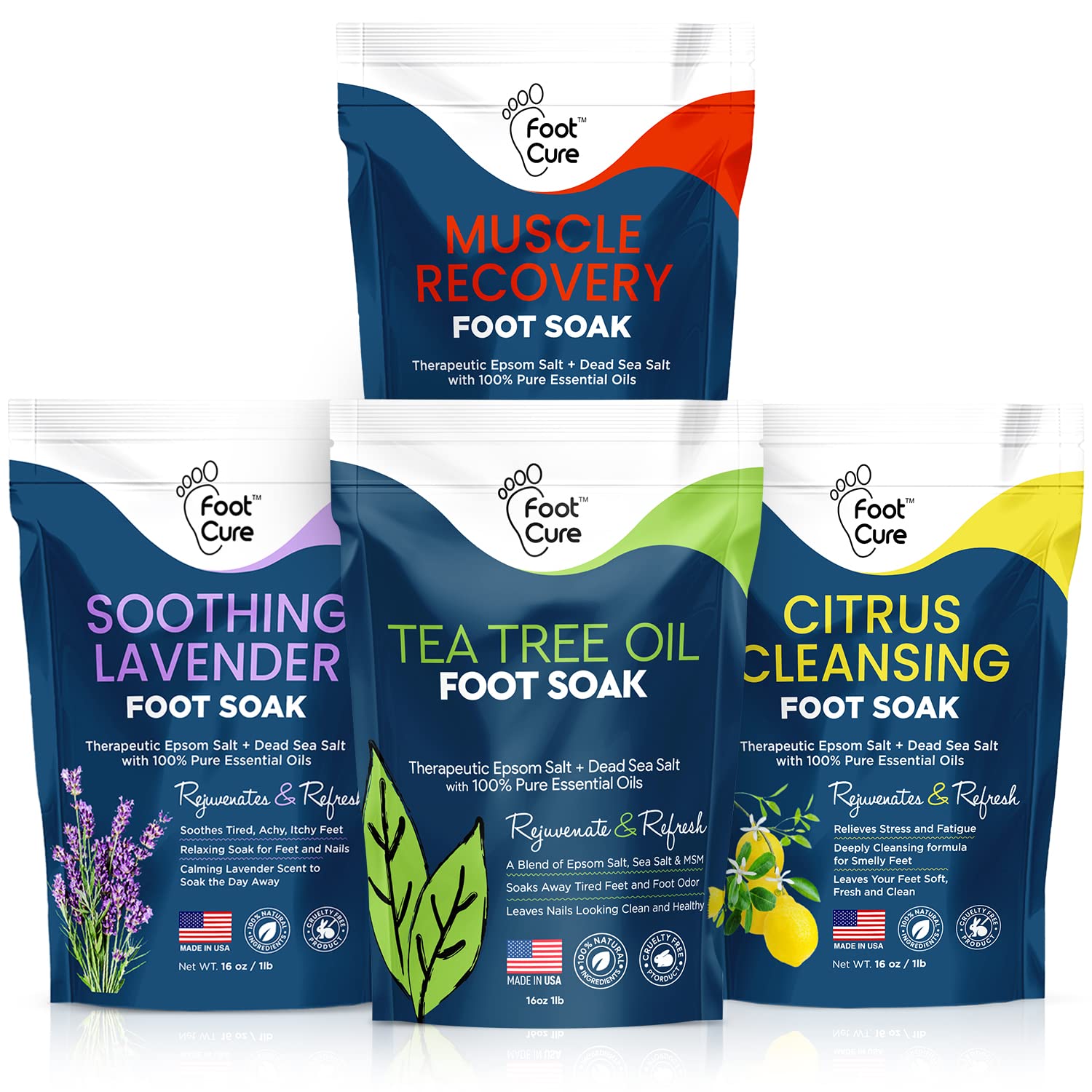 thumbnail video image 2 of Foot Cure Soothing Lavender Foot Soak - Pedicure Foot Spa with Epson Salts for Soaking Feet, Athlete's Foot, Callus Softening, Foot odor Scent 16oz, 2 of 9