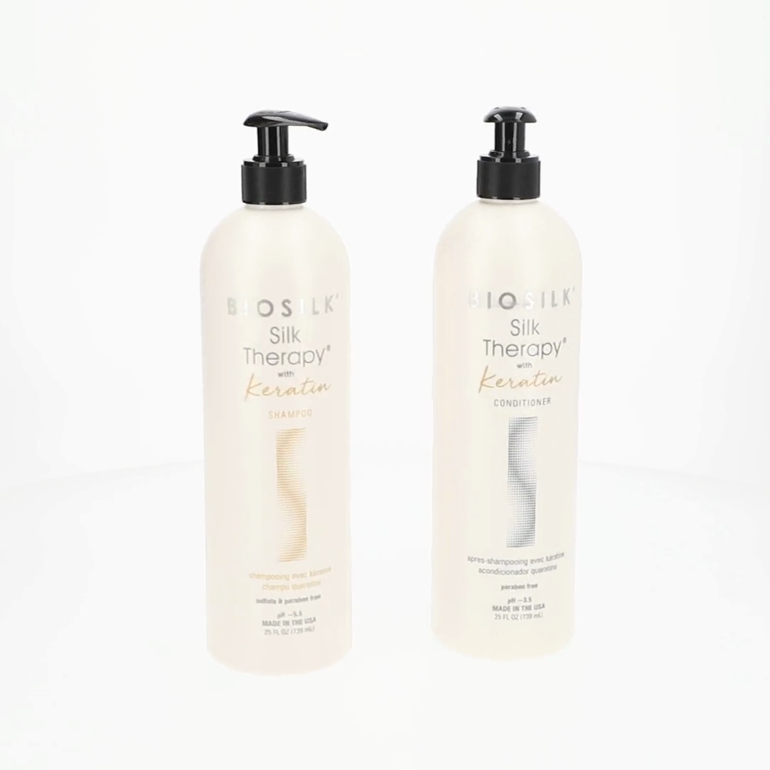BioSilk Therapy Shampoo and Conditioner Duo, Keratin, 25 oz