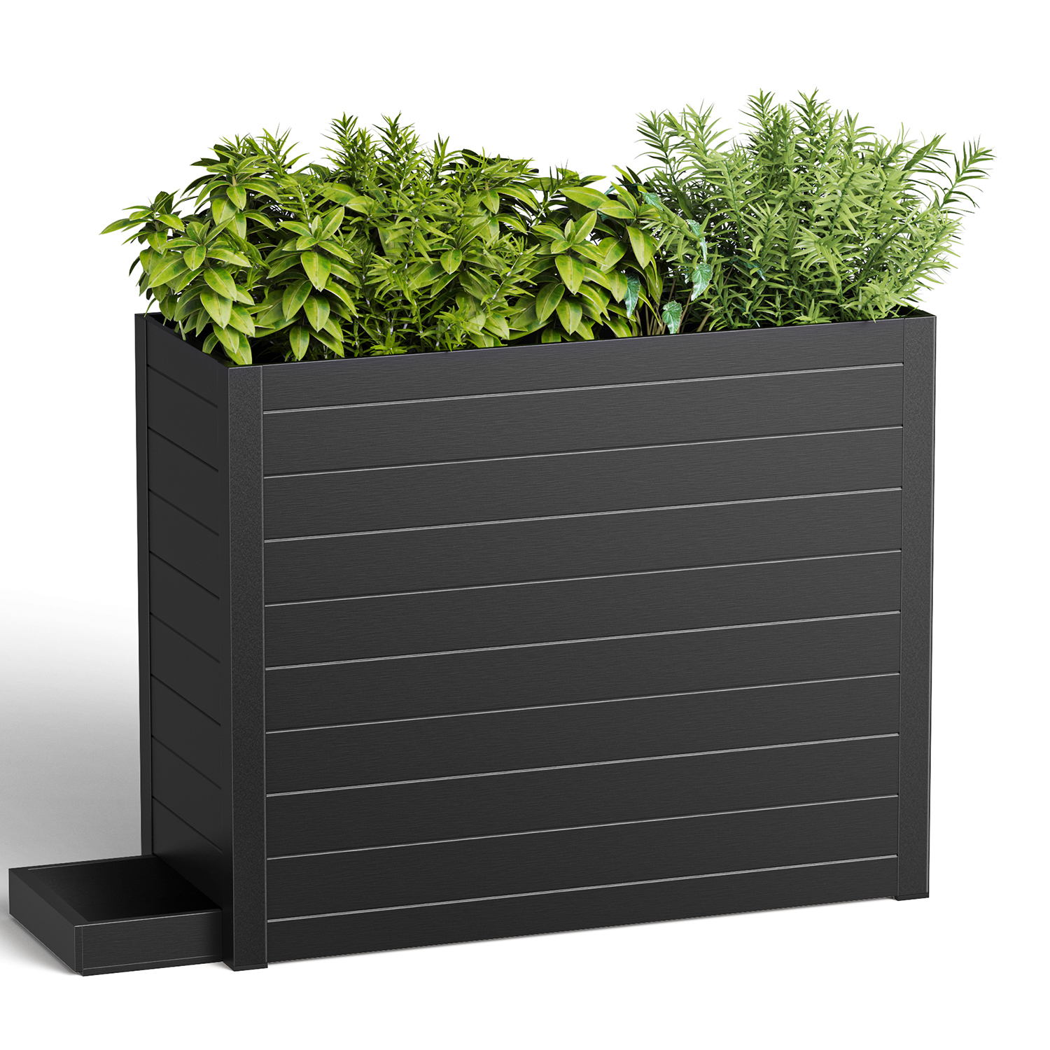 thumbnail video image 2 of GONICHA Outdoor Planter Box with Removable Drip Tray, All-Weather Large Rectangular Planter for Outdoor or Indoor,Brown, 2 of 8
