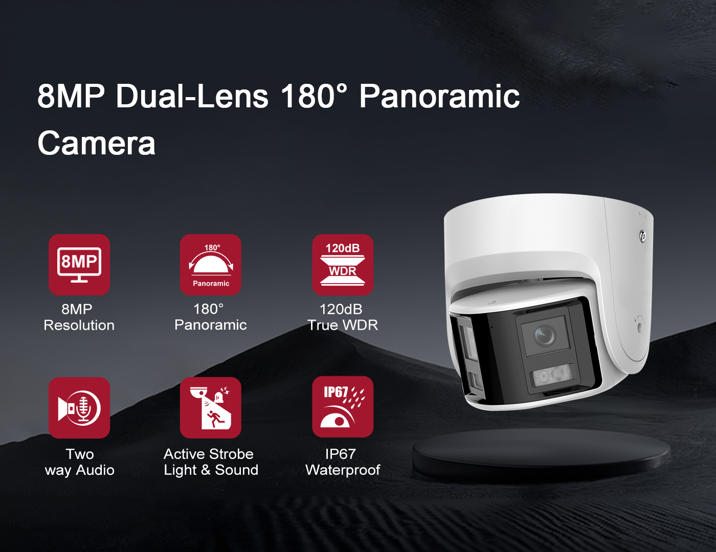 thumbnail video image 2 of Anpviz 8MP PoE Dual-Lens Turret Security Camera, Panoramic 180°Ultra-Wide Angle, Full Metal Housing IP Camera Outdoor with Human/Vehicle Detection (4 pc), 2 of 6