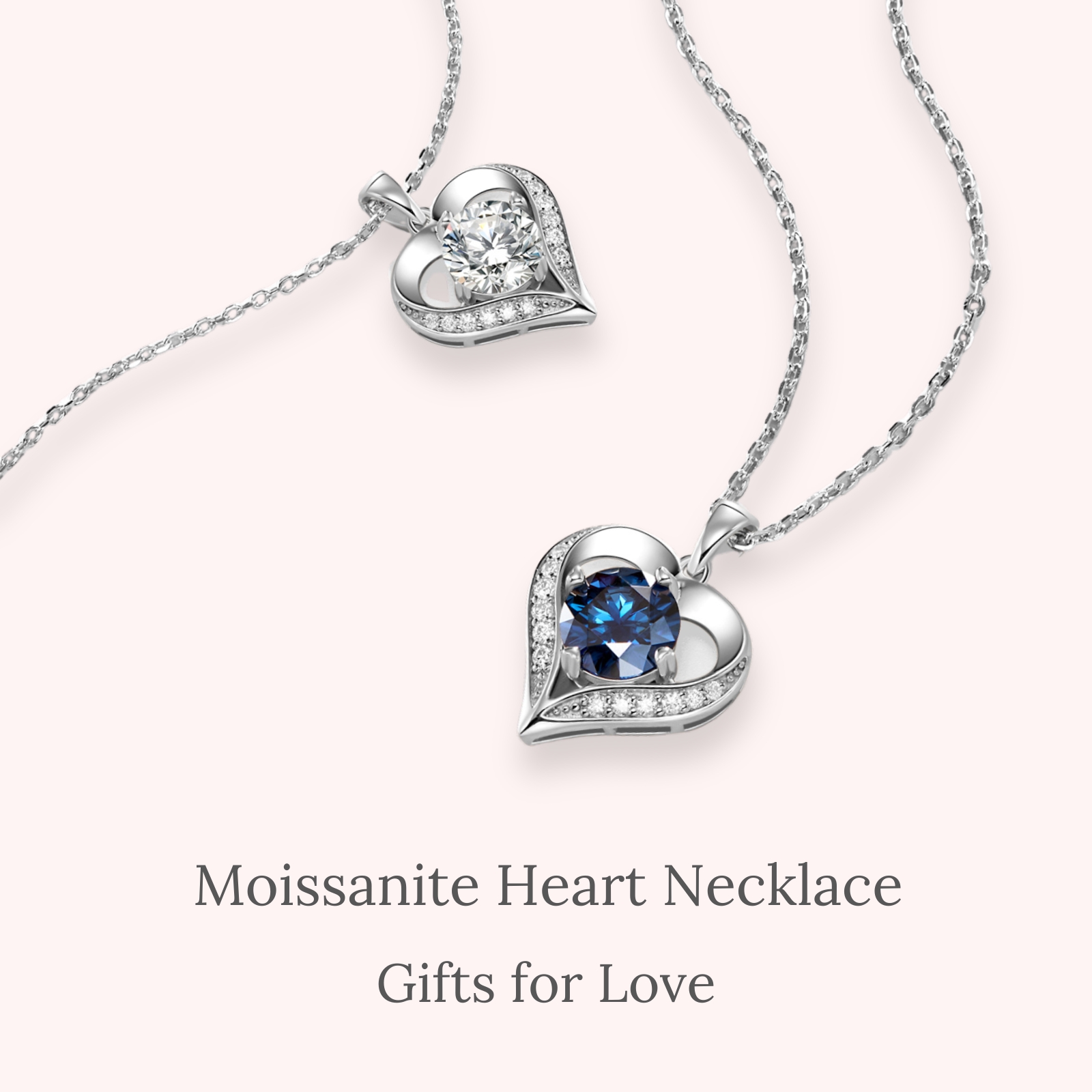 thumbnail video image 2 of LOVE&LOVE Moissanite Pendant Necklace for Women  1CT/2CT D Color VVS1 Simulated Diamond Heart Necklace Sterling Silver Gifts for Her, 2 of 10