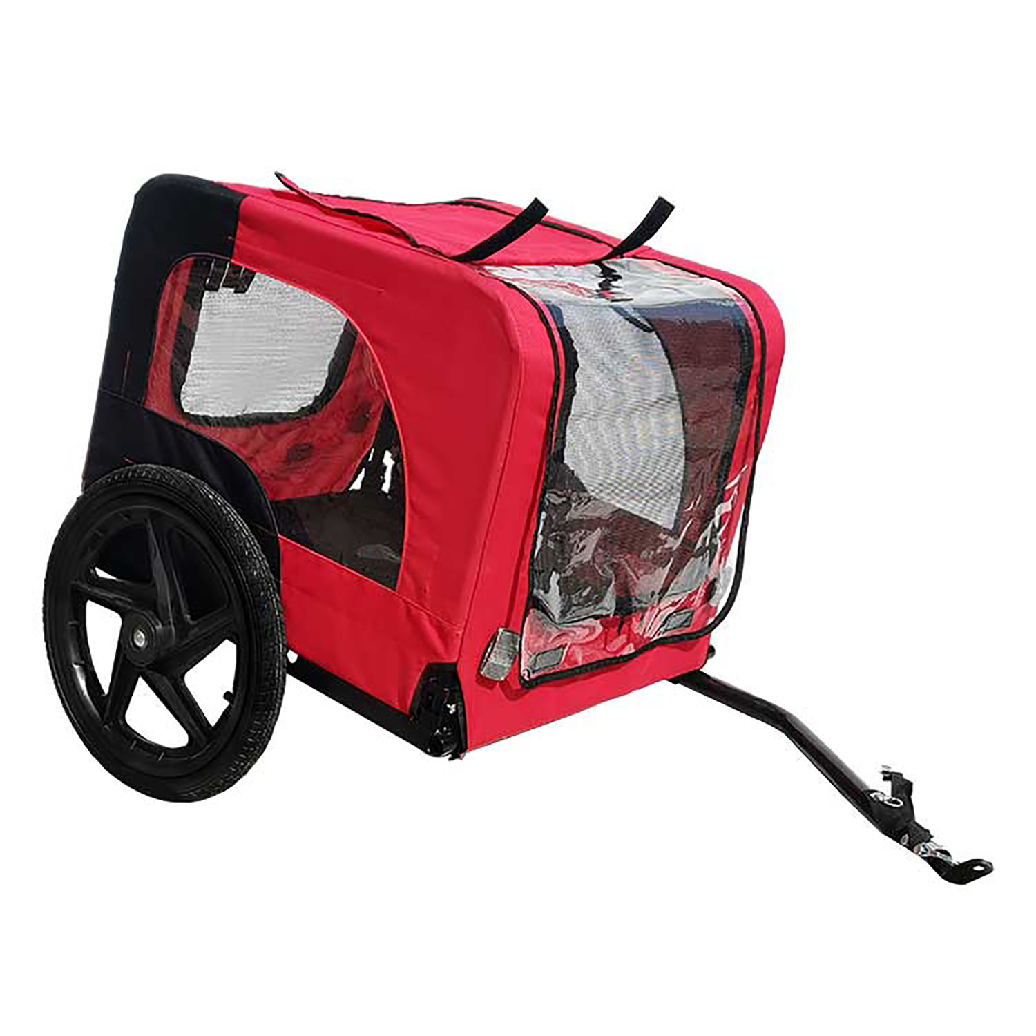 thumbnail video image 2 of Yellow Outdoor Heavy Duty Foldable Utility Pet Stroller Dog Carriers Bicycle Trailer, 2 of 11