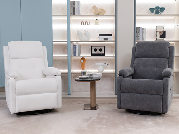 thumbnail video image 2 of Sailvan Recliner Chair for Adults, Swivel Rocker Recliner Nursery Rocking Glider Chair, Manual Recliners Accent Chair with Lumbar Support for Living Room & Home Teatre, Beige, 2 of 10