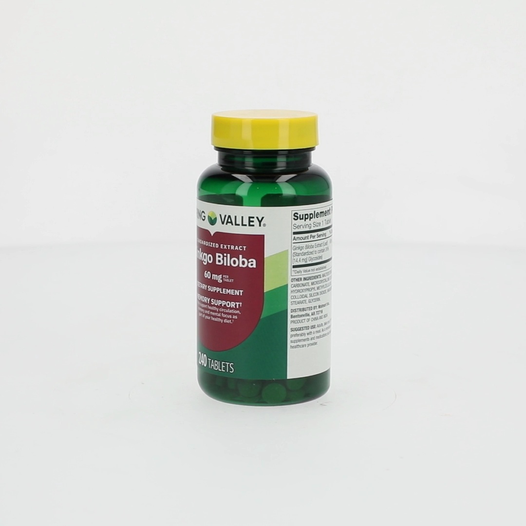 Spring Valley Standardized Extract Ginkgo Biloba Tablets, 60 mg