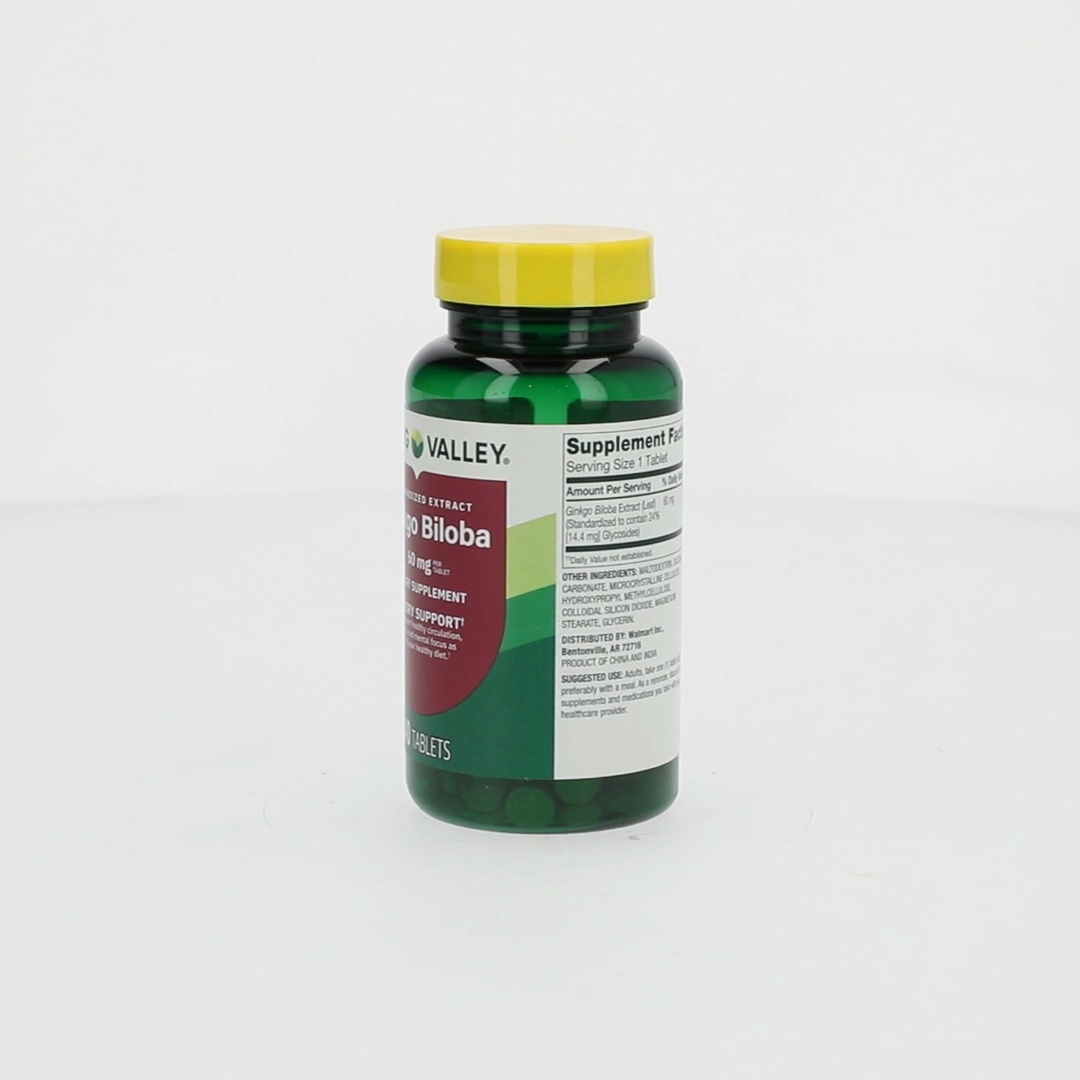 Spring Valley Standardized Extract Ginkgo Biloba Tablets, 60 mg