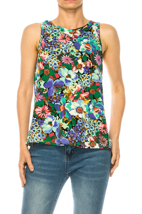 thumbnail video image 2 of Moa Collection Women's Sleeveless Relaxed Fit Tank Top with Wide Straps Casual Length, 2 of 8