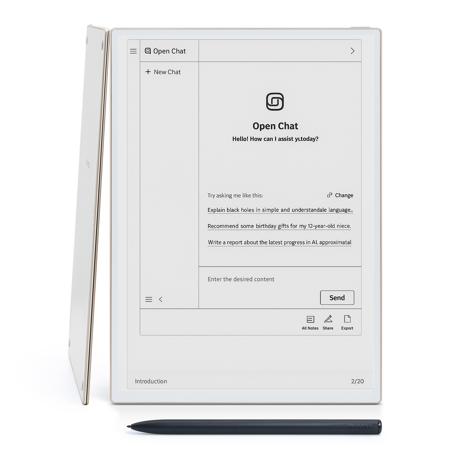thumbnail video image 2 of iFlytek AINOTE 2, 10.65" E-Ink Tablet, AI Notebook for Metting, Ultra-Thin 4.2mm Design, Paper-Like Writing, Voice-to-Text,  Handwriting Conversion for Work,Study, Meetings, 2 of 11