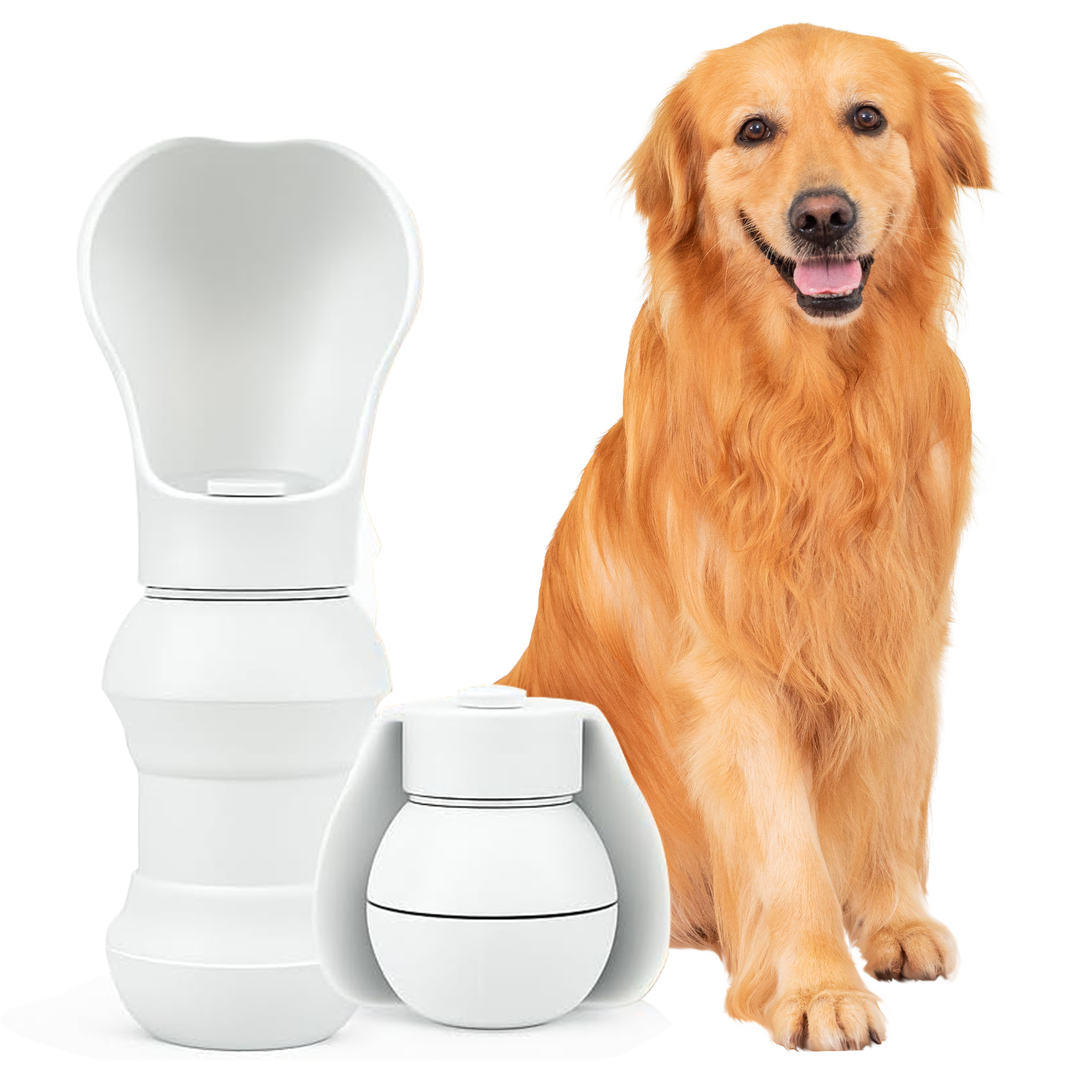 thumbnail video image 2 of Xugoox Portable, collapsible dog water bottle with a large capacity, leak-proof, BPA-free, perfect for outdoor hikes and walks, 19 oz., 2 of 10