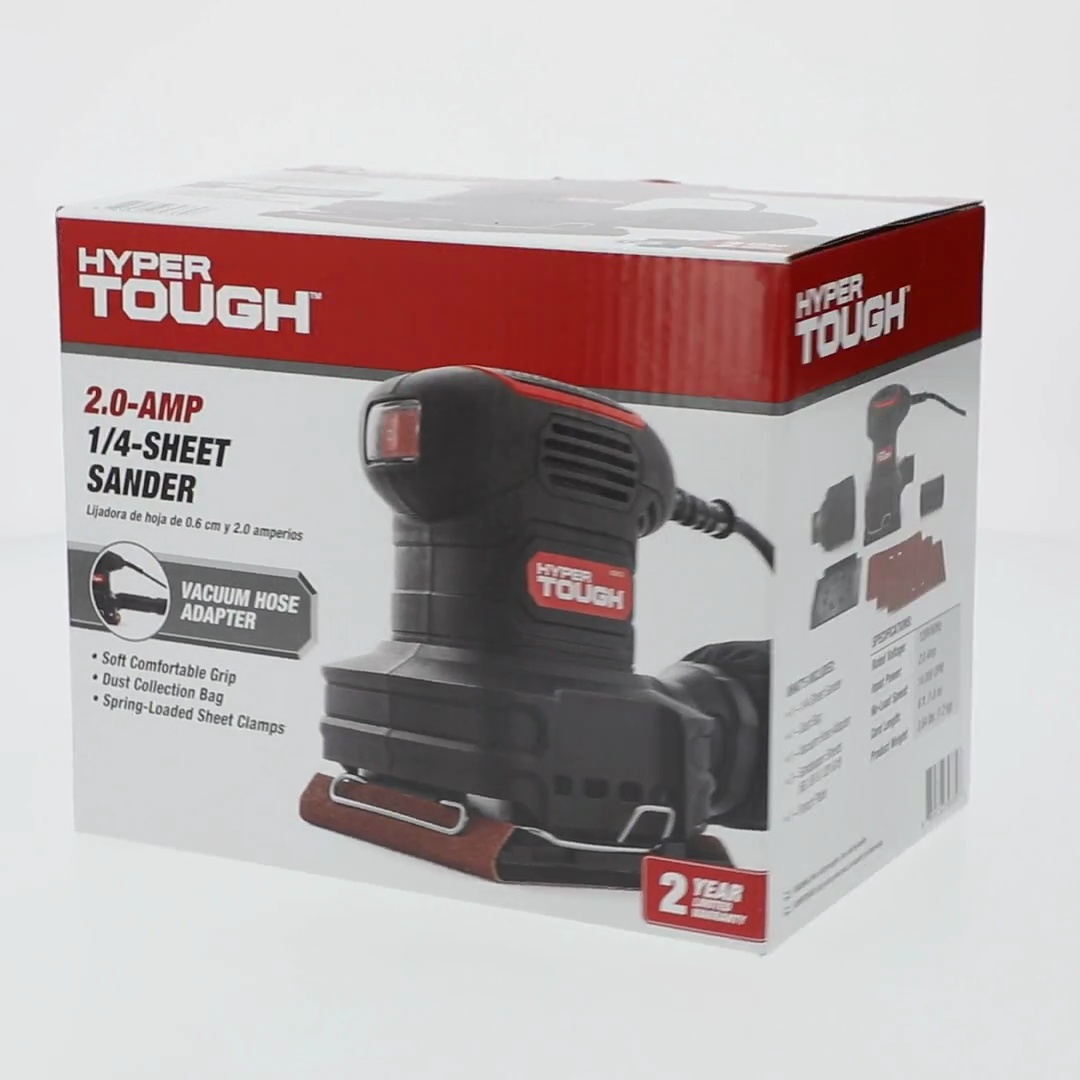 Hyper Tough 2 AMP Corded 1/4 Sheet Palm Sander with Dust Bag