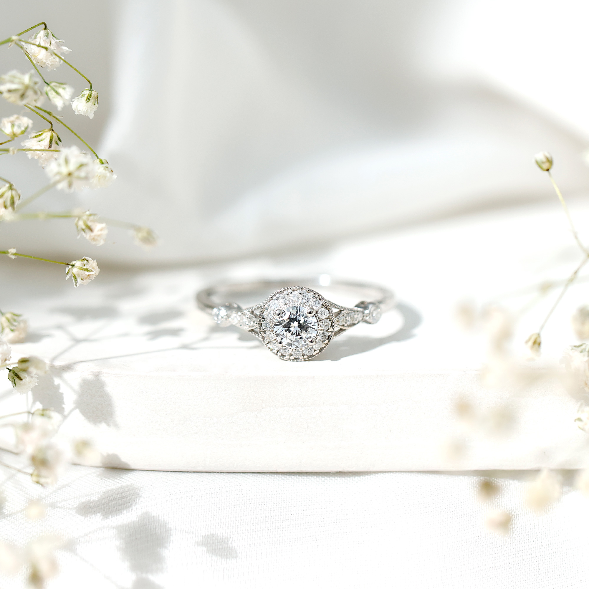 thumbnail video image 2 of Rosec Jewels 3/4 CT Moissanite Solitaire Engagement Ring in Milgrain Gold, 925 Sterling Silver, US 4.00, 2 of 9