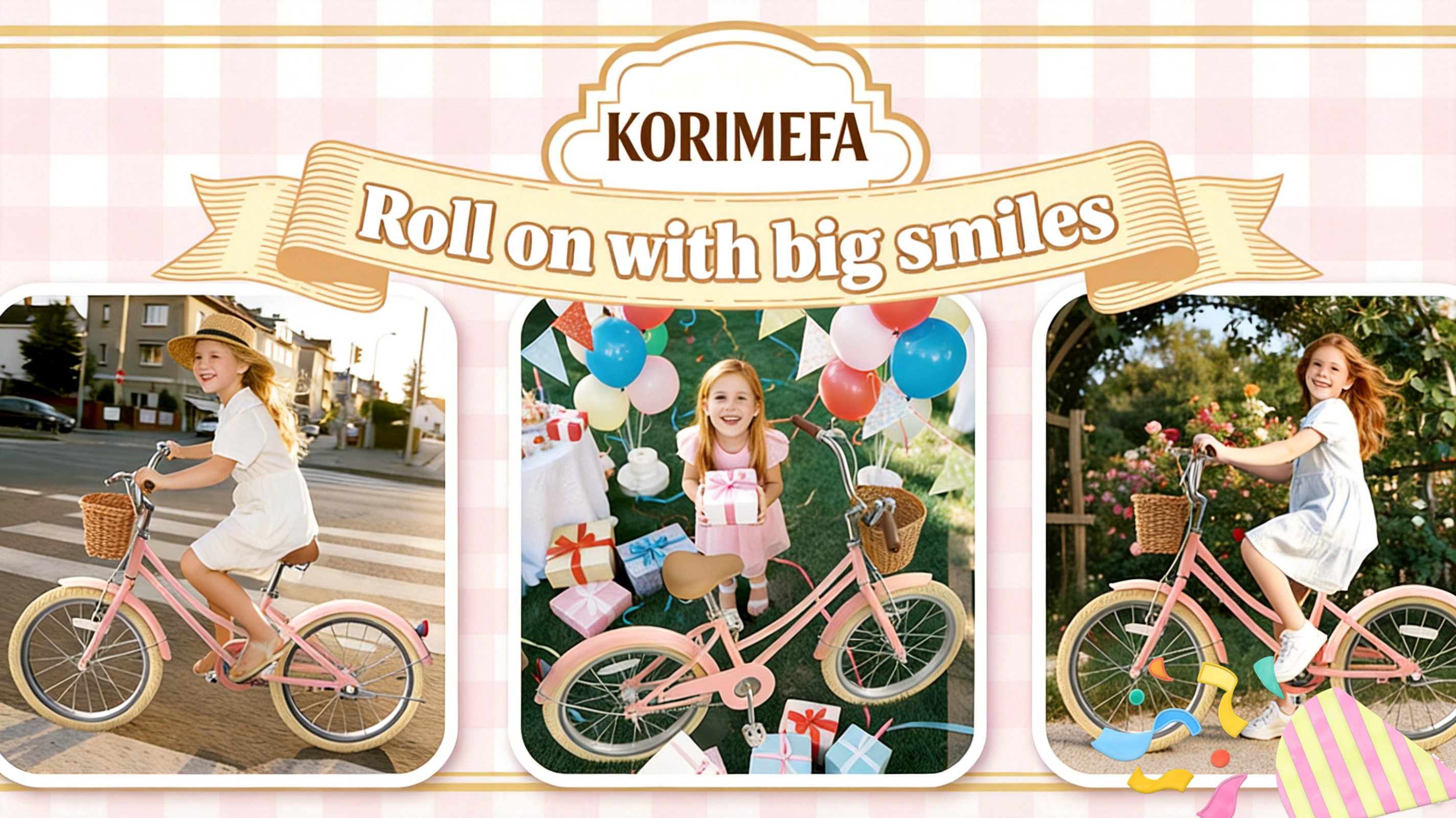 thumbnail video image 2 of KORIMEFA Girls Bike for Toddlers 8-12 Years Old Kids 20 Inch Children Bicycles with Handbrake & Kickstand, Multiple Colors, 2 of 9