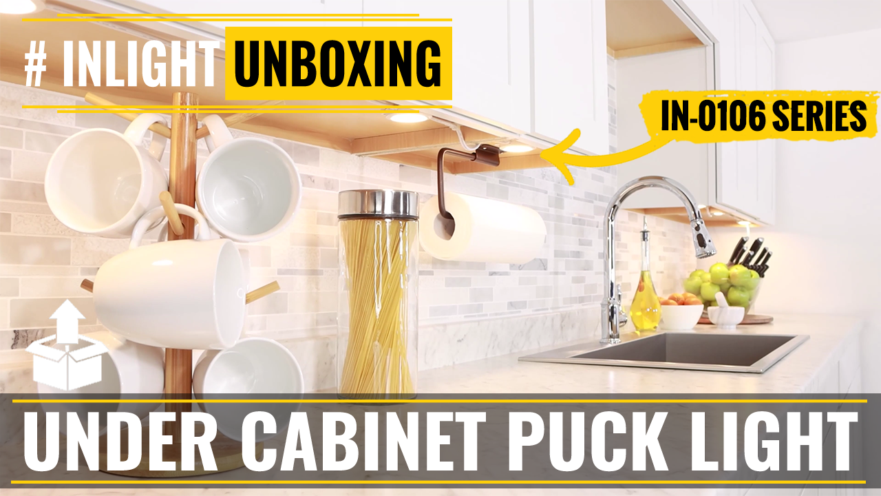 thumbnail video image 2 of Inlight Plug-in LED Puck Lights, Surface Mount Only, Pre-Wired, 3000 K, Pack of 3, IN-0106-3-WH, 2 of 9