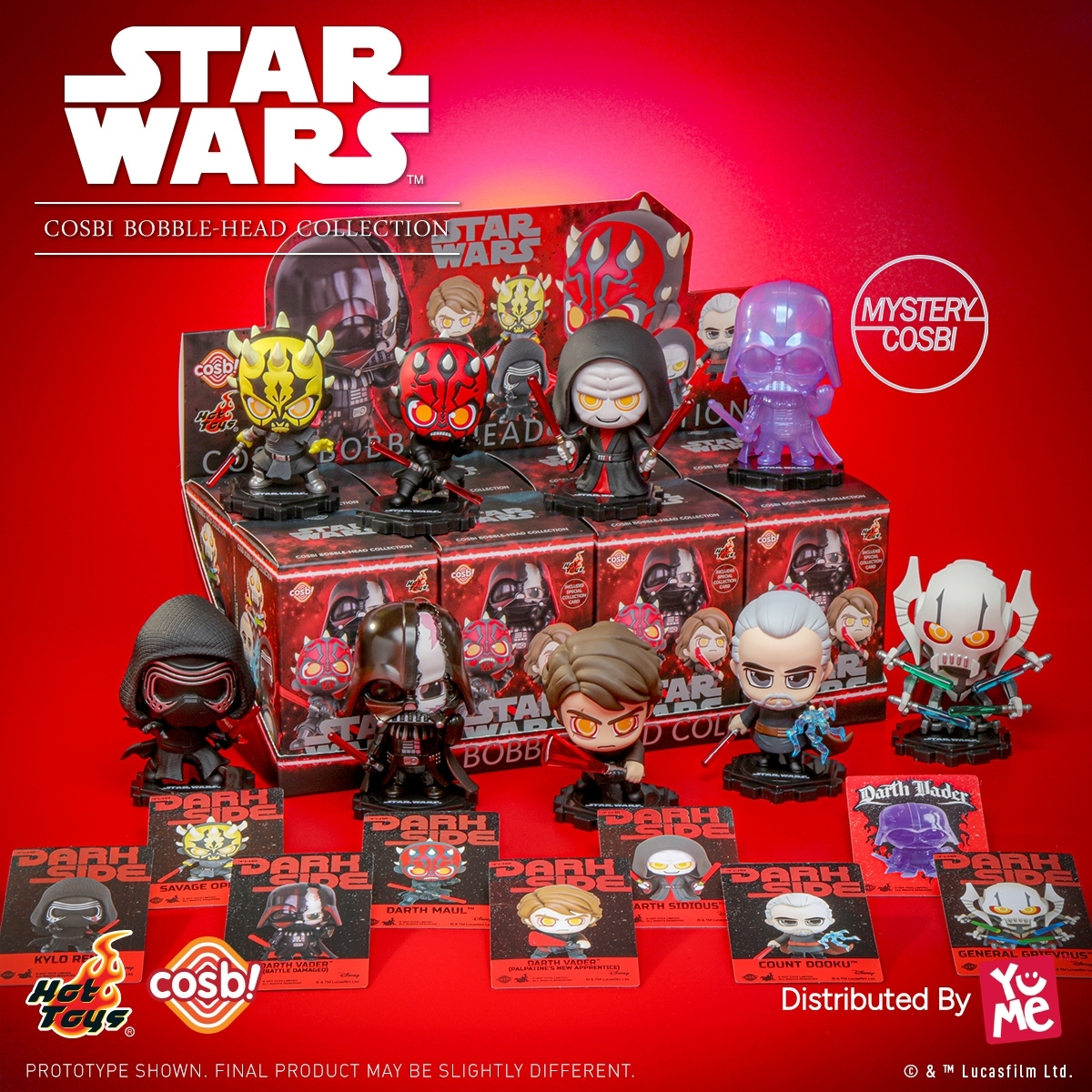 Star Wars Dark Side Cosbi Bobble-Head, Whole Set 8 Blind Boxes