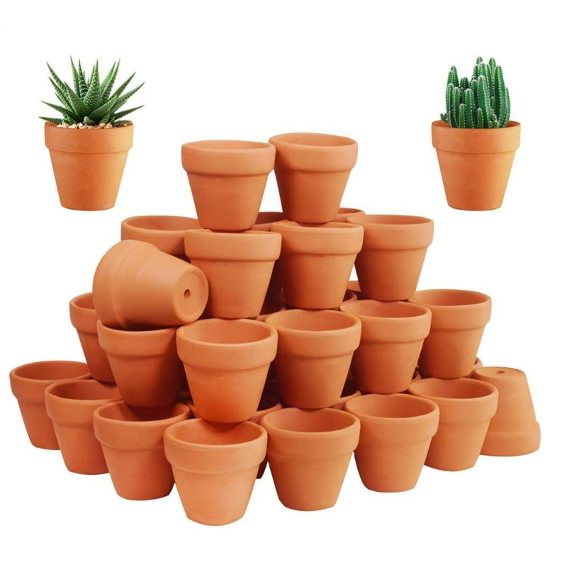 thumbnail video image 2 of 1.3 inch Small Terracotta Pots with Drainage Holes,Mini Clay Ceramic Pottery Planter,Cactus Flower Nursery Terra Cotta Pots, for Indoor/Outdoor Succulent Plants, Crafts, Wedding Favor(50 Pack), 2 of 7