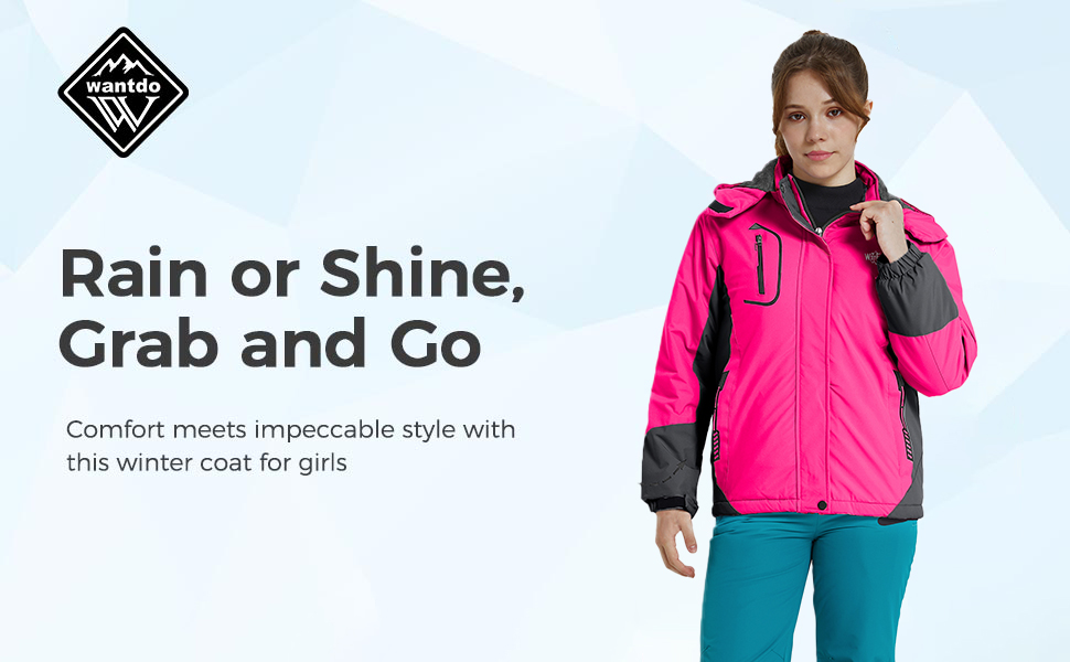 thumbnail video image 2 of Wantdo Girl's Waterproof Snowboard Coat Warm Ski Jacket Outdoor Raincoats Mint Green 14/16, 2 of 10