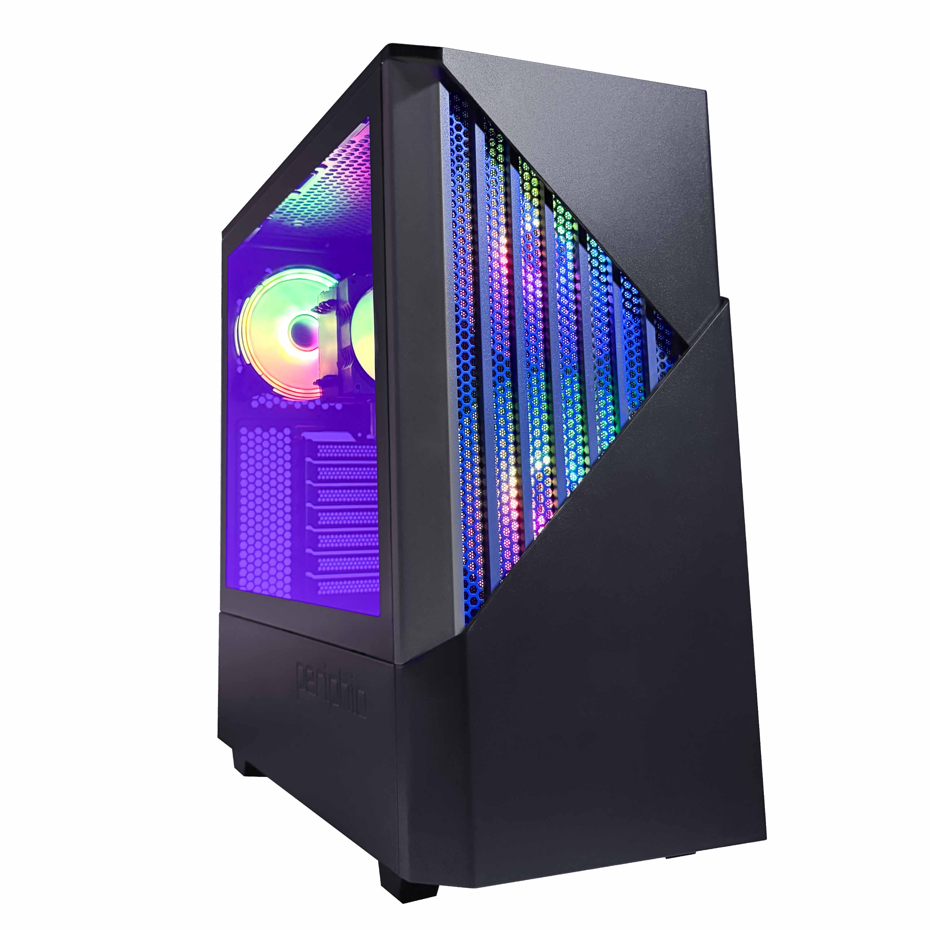 thumbnail video image 2 of Periphio Reaper Gaming Desktop PC, Amd Ryzen 5 5500, 16GB Ram, 1TB Ssd, Radeon RX 6500 XT 4GB Gpu, Wifi, Windows 11, Black, 2 of 11