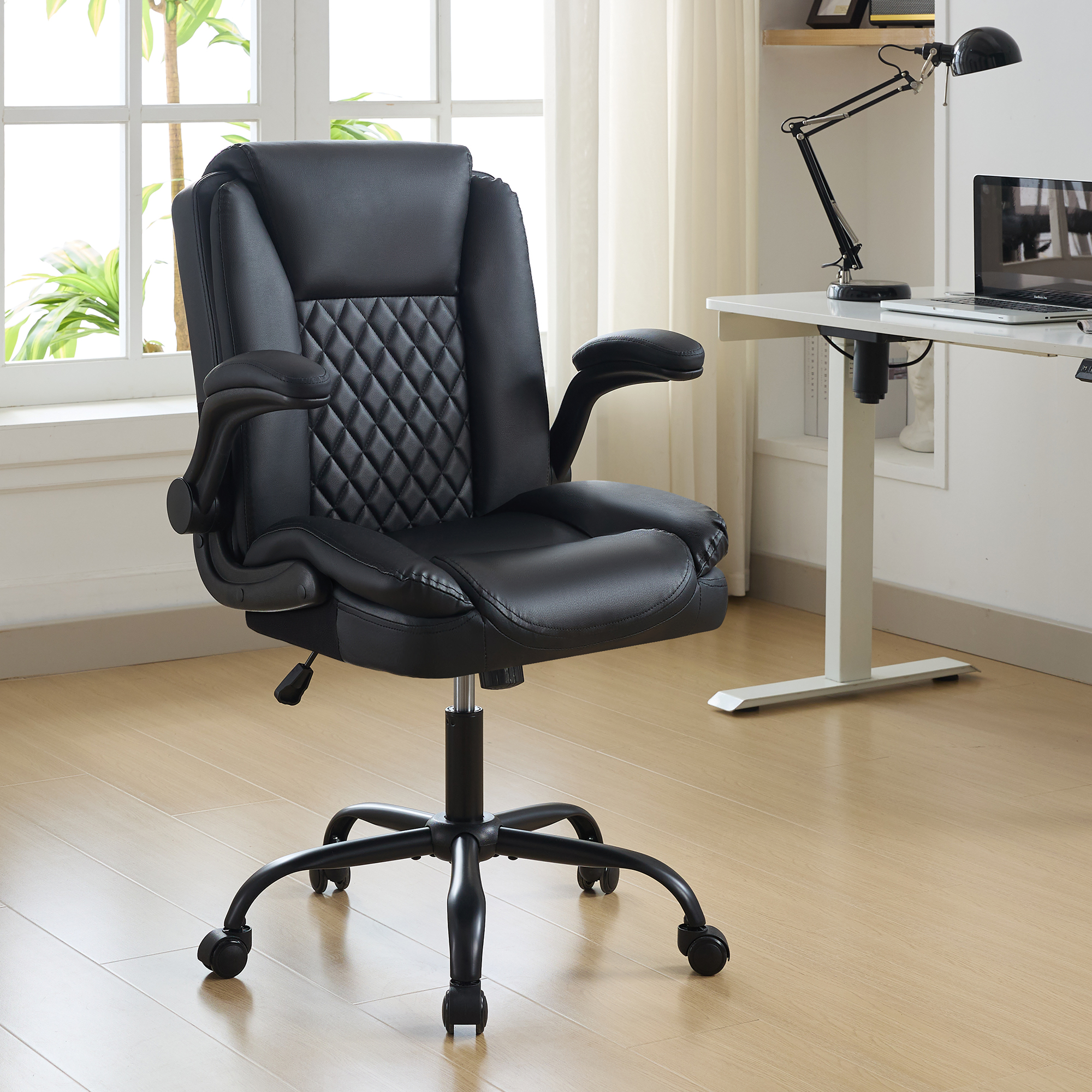 オフィス用品 pon JONPONY Big and Tall Office Chair 300LBS Wide Seat Ergonomic