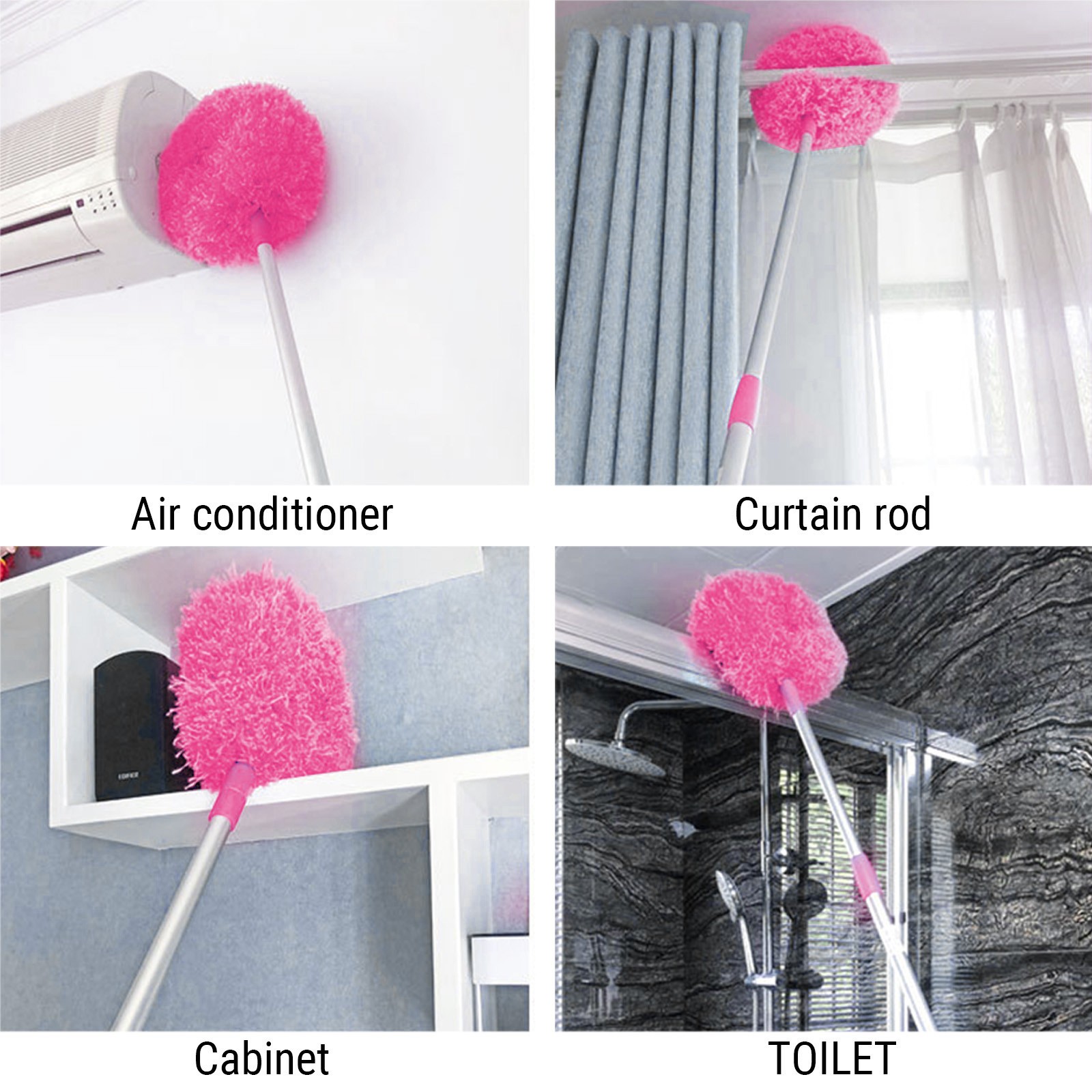 thumbnail video image 2 of Ceiling Fan Duster Dusters For Cleaning Microfiber Duster With Extension Pole 47 Inches Duster For Cleaning Ceiling Fan High Ceiling Furniture Pink, 2 of 8