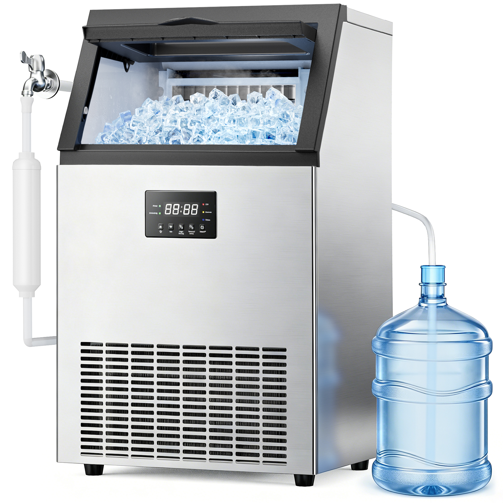 thumbnail video image 2 of Ecojoy Commercial Ice Maker, 200Lbs/24H Under Counter Ice Machine, 400W Compressor 40LBS Storage Bin, 2 of 10