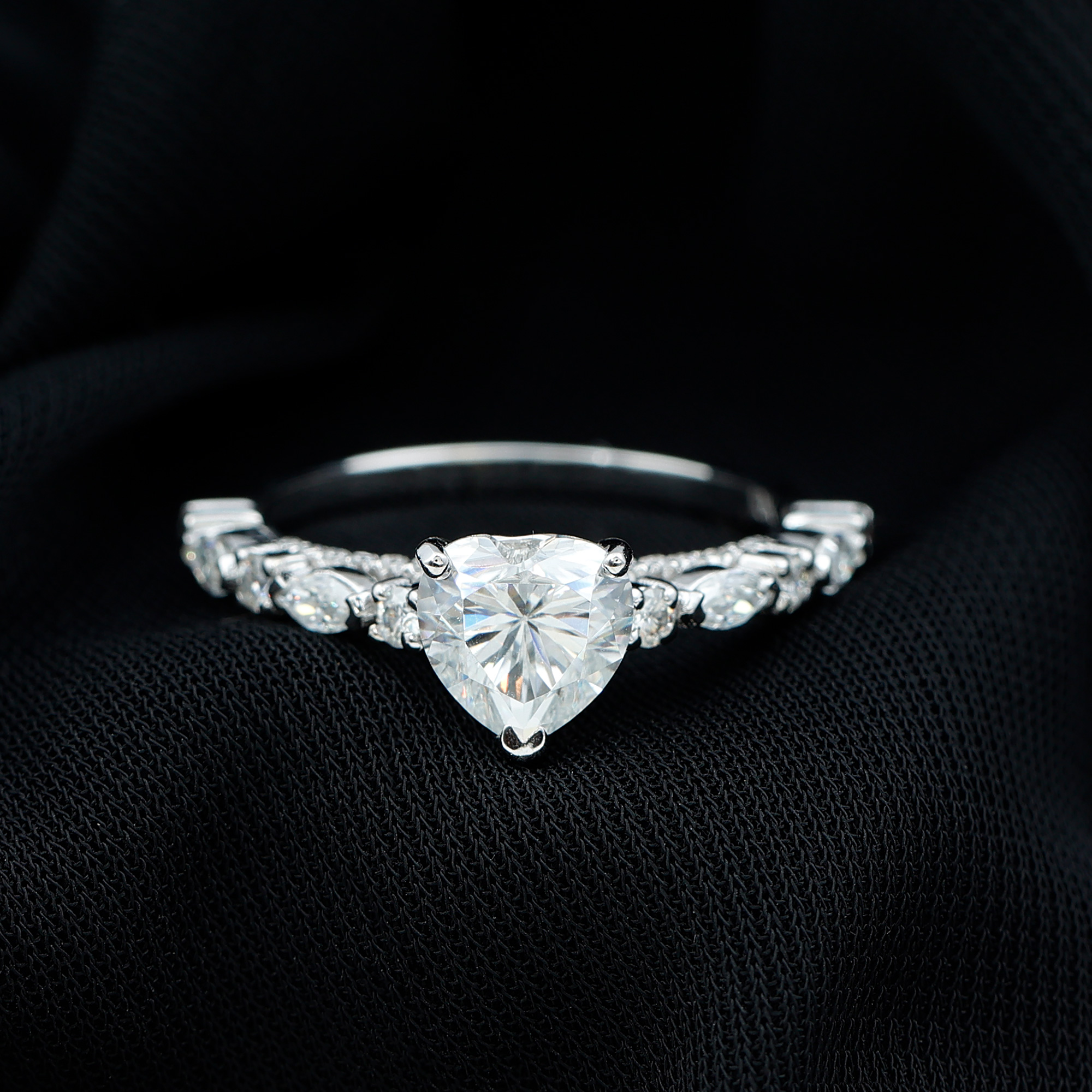 thumbnail video image 2 of Heart Shaped Moissanite Solitaire Engagement Ring for Women - 7 mm - D-VS1 Grade, 10K Yellow Gold, US 12.00, 2 of 9