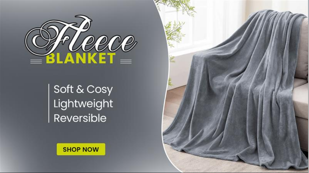 thumbnail video image 2 of Moonlight20015 Plush Throw Navy Fleece Blanket Super Soft Warm & Lightweight Ideal for All Seasons, 2 of 10
