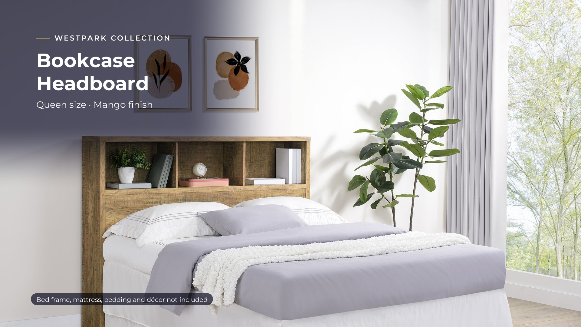 thumbnail video image 2 of Coaster Westpark 49-inch Queen Bookcase Headboard, Mango, 2 of 9