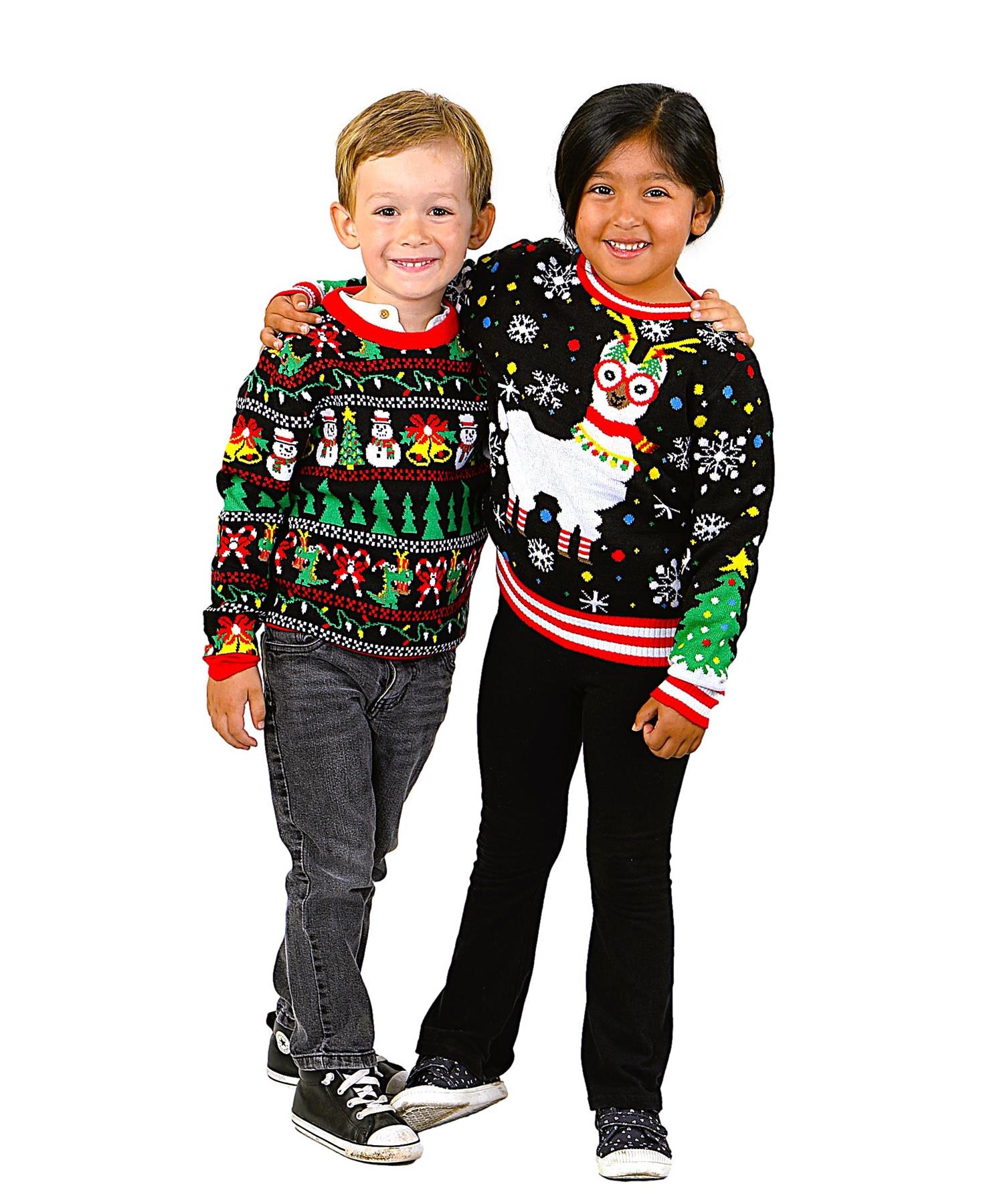 thumbnail video image 2 of Socal Look Kids Christmas Sweater, Children's Acrylic Holiday Pullover for Boys & Girls, 2 Years, 2 of 9