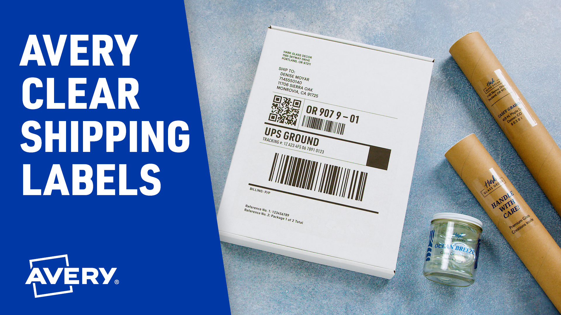 thumbnail video image 2 of Avery Clear Shipping Labels, Sure Feed, 3-1/3" x 4" 300 Labels (15664), 2 of 9