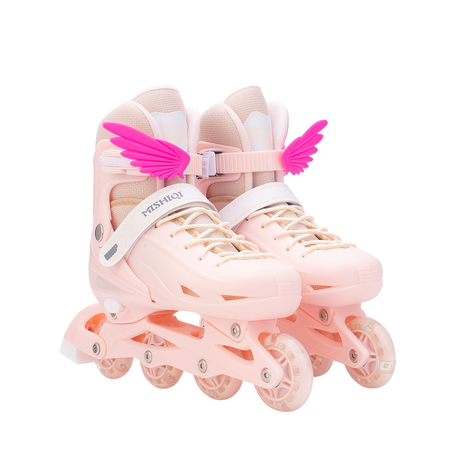 thumbnail video image 2 of YYW Kids Inline Skates with Light Up Wheels,4-Size Adjustable Roller Skates for Girls(Pink,M), 2 of 11