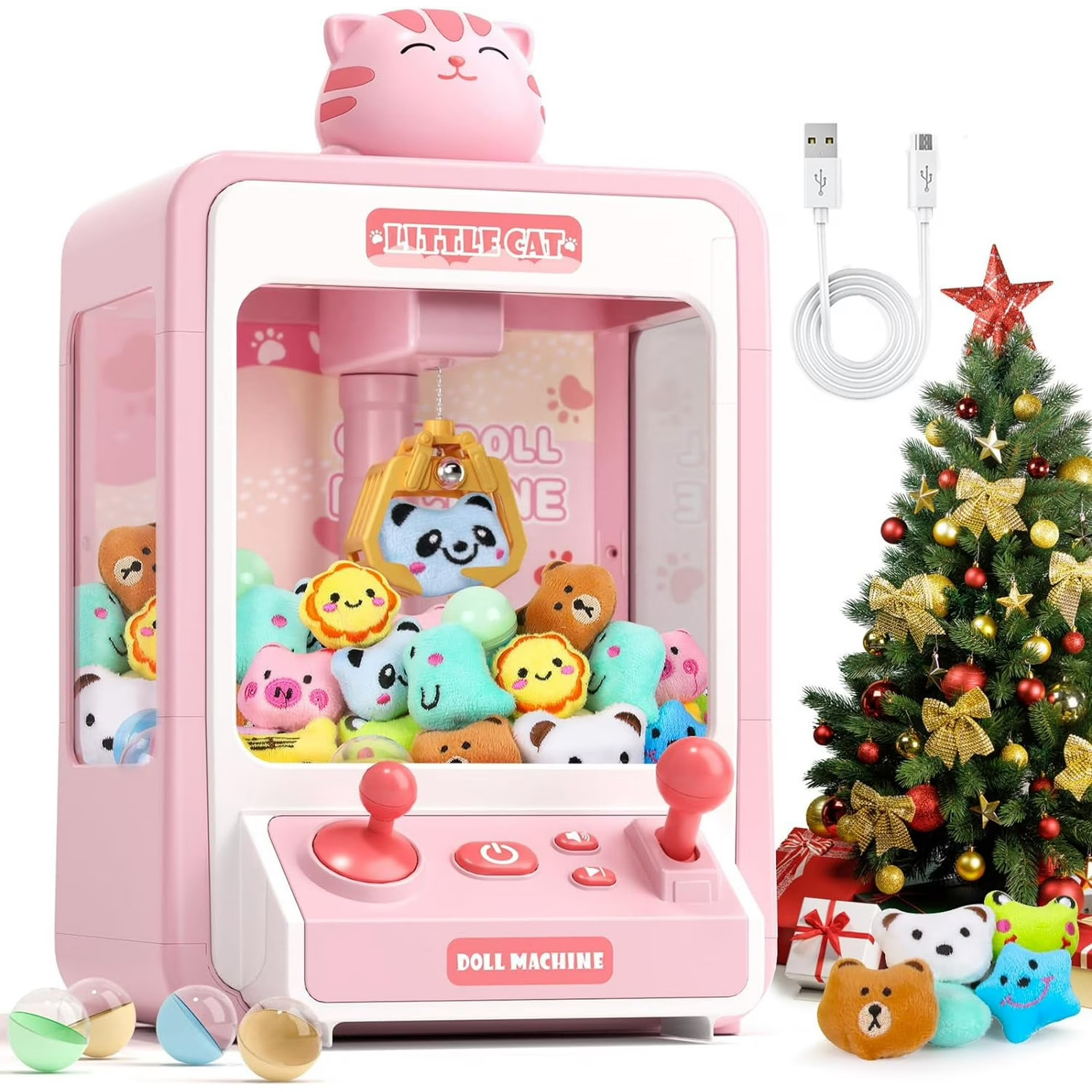 thumbnail video image 2 of Sunforu Claw Machine ,Candy Vending Prize Machine Dispenser with LED Light & Adjustable Sound,Christmas Birthday Gift for Boys Girls Age 3+, 2 of 11