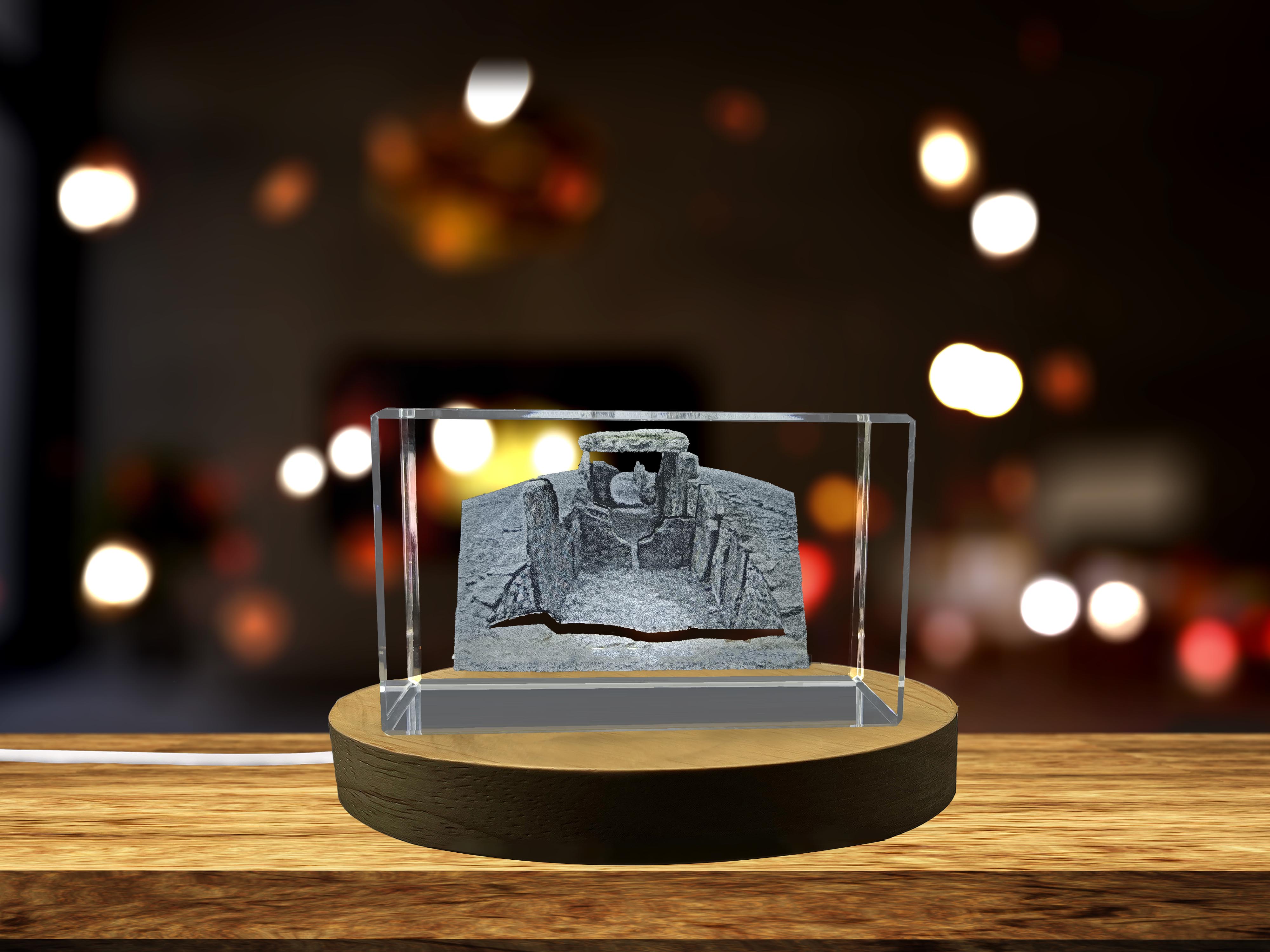 thumbnail video image 2 of Dolmen des Fades 3D Engraved Crystal - Captivating Prehistoric Gift, 2 of 7