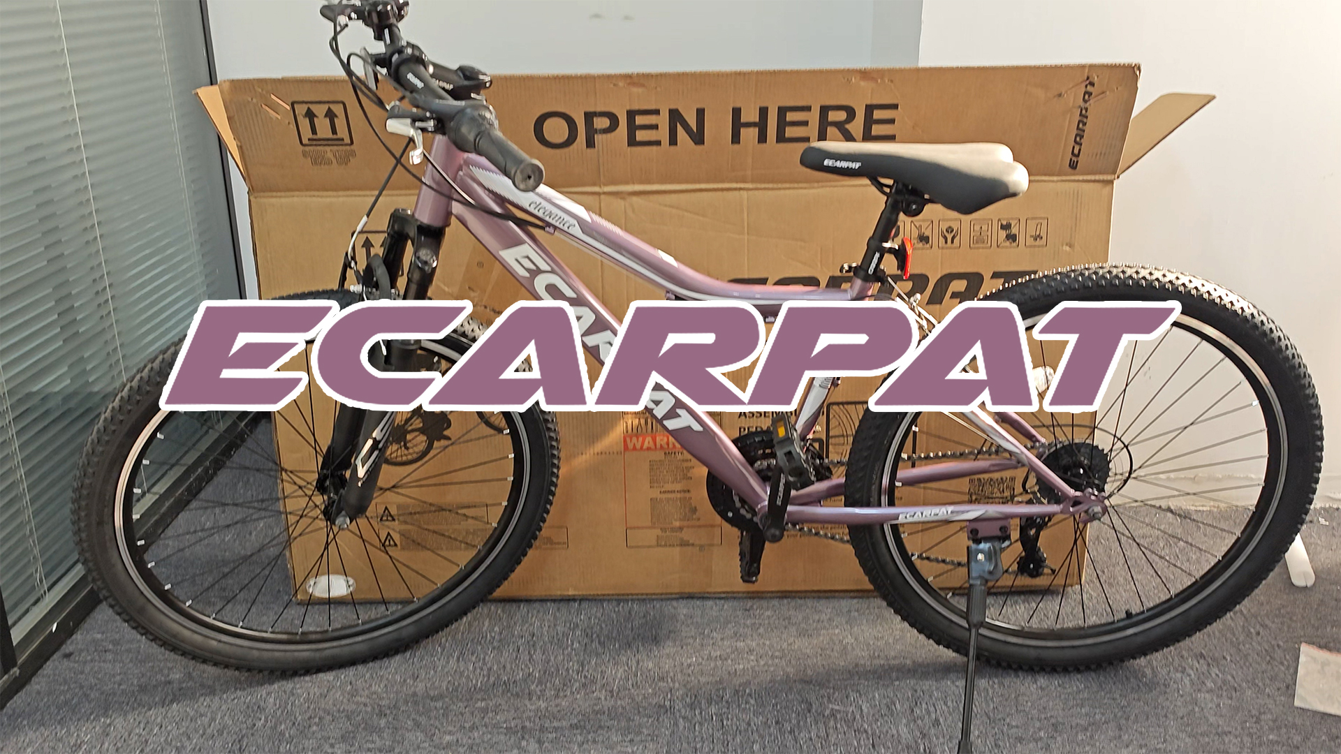 thumbnail video image 2 of Women's Mountain Bike 24 Inch Wheels, 21-Speed Trail Commuter City Mountain Bikes, 15" Carbon Steel Frame, Female Women Bicycles V-Brakes Front Fork Suspension Twist Grip Shifter, 2 of 10