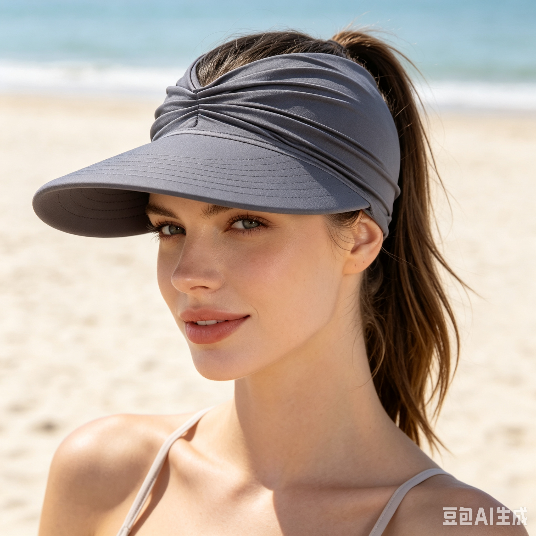 thumbnail video image 2 of LILIYA Women's UPF 50+ UV Protection Sun Visor Hat, Wide Brim Lightweight Foldable Cap with Ponytail for Ladies Summer Beach 2026, 2 of 7