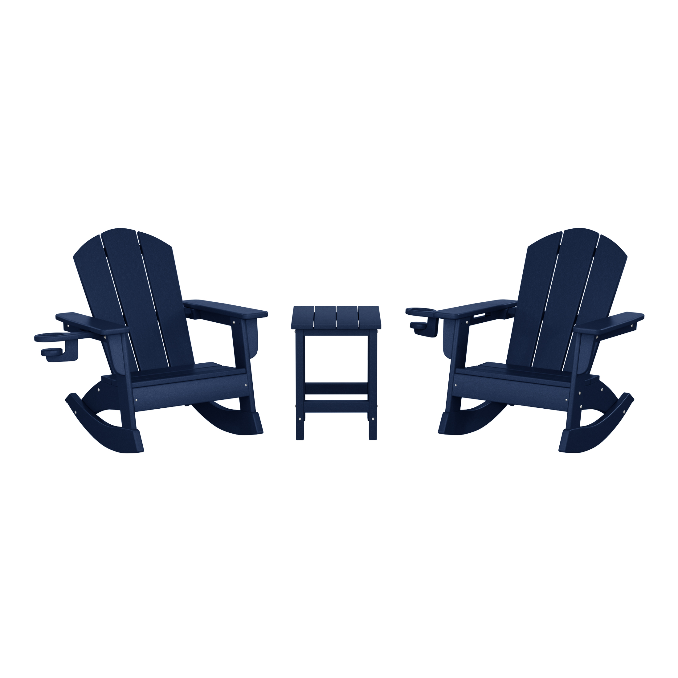 thumbnail video image 2 of WestinTrends Malibu 3-Piece Kids Rocking Chair With Cup Holder and Square Side Table Set, Turquoise, 2 of 12