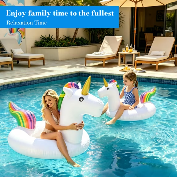thumbnail video image 2 of MiracDan Unicorn Pool Float 90cm – Small Inflatable Floatie for Pool Party Decorations, 2 of 9