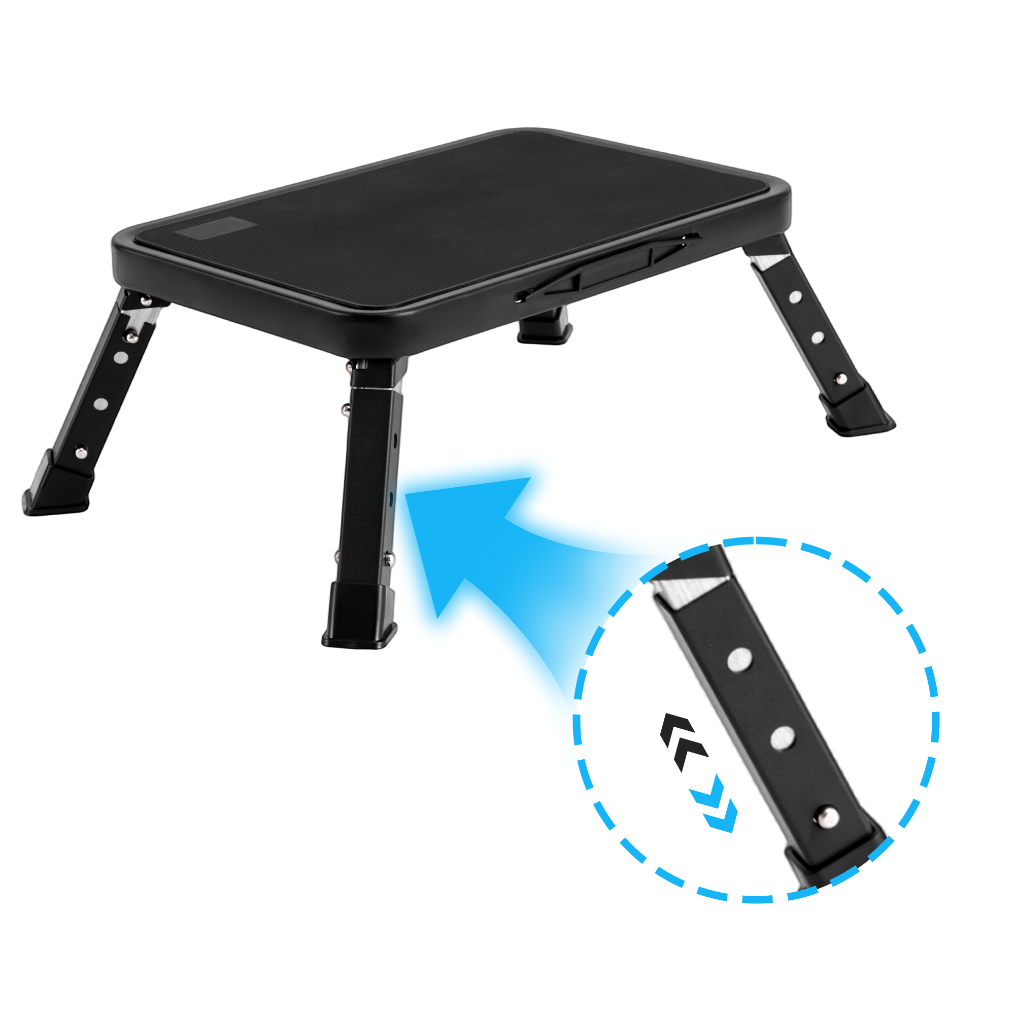 thumbnail video image 2 of YEEZEE Folding Step Stool,Height-Adjustable with Non-Slip Surface Ideal for Kitchens and Home Use Folding Ladder, 2 of 10