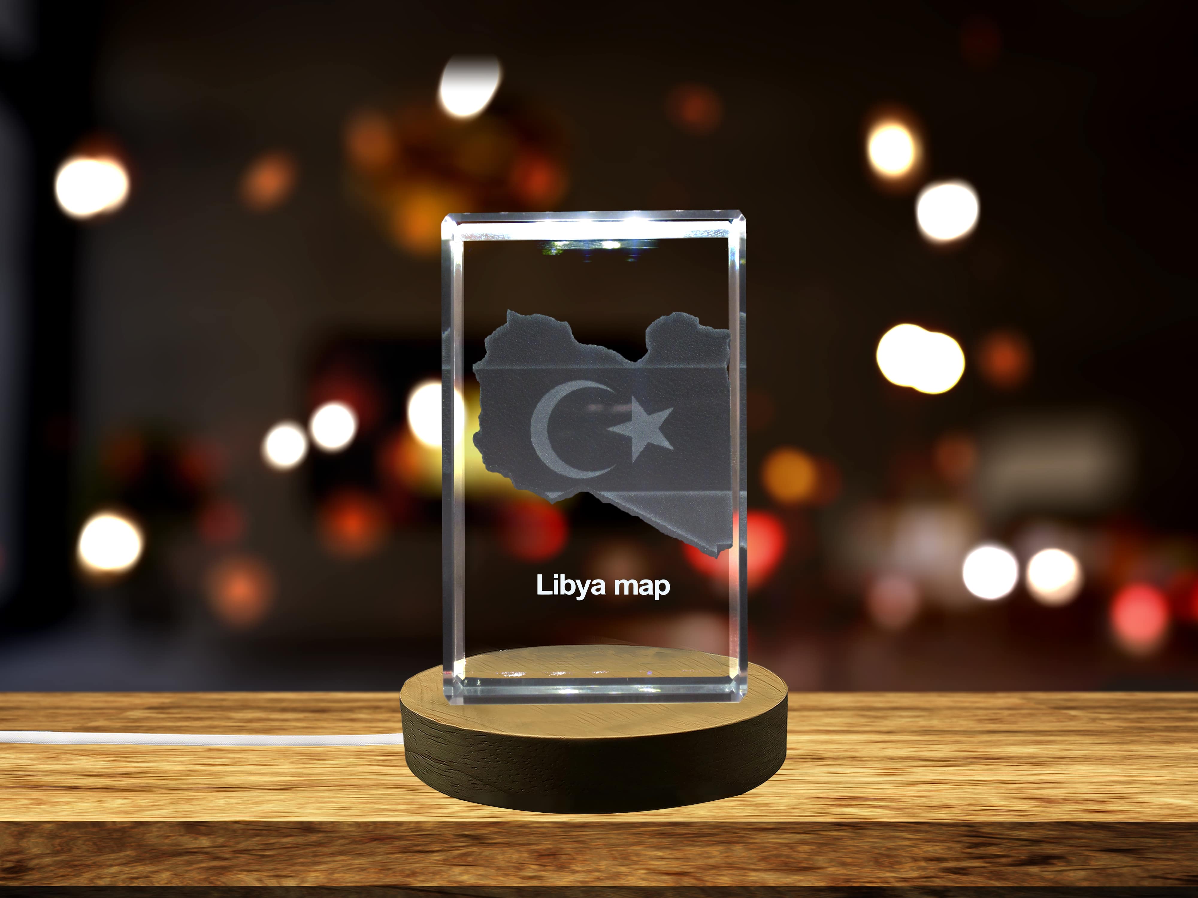 thumbnail video image 2 of Libya 3D Engraved Crystal 3D Engraved Crystal Keepsake/Gift/Decor/Collectible/Souvenir, 2 of 8