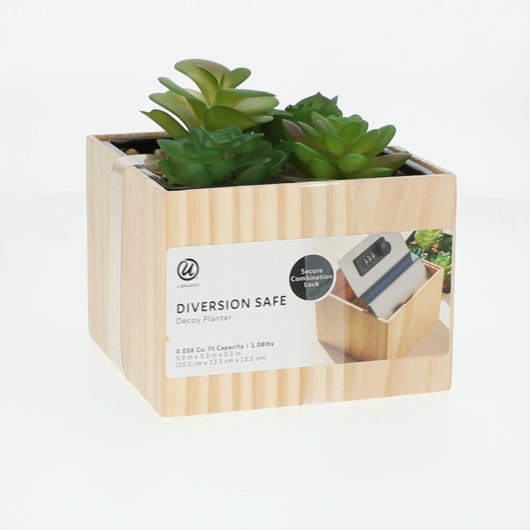 U Brands Planter Diversion Safe, 5.9 x 5.3 x 5.3 in., Hidden