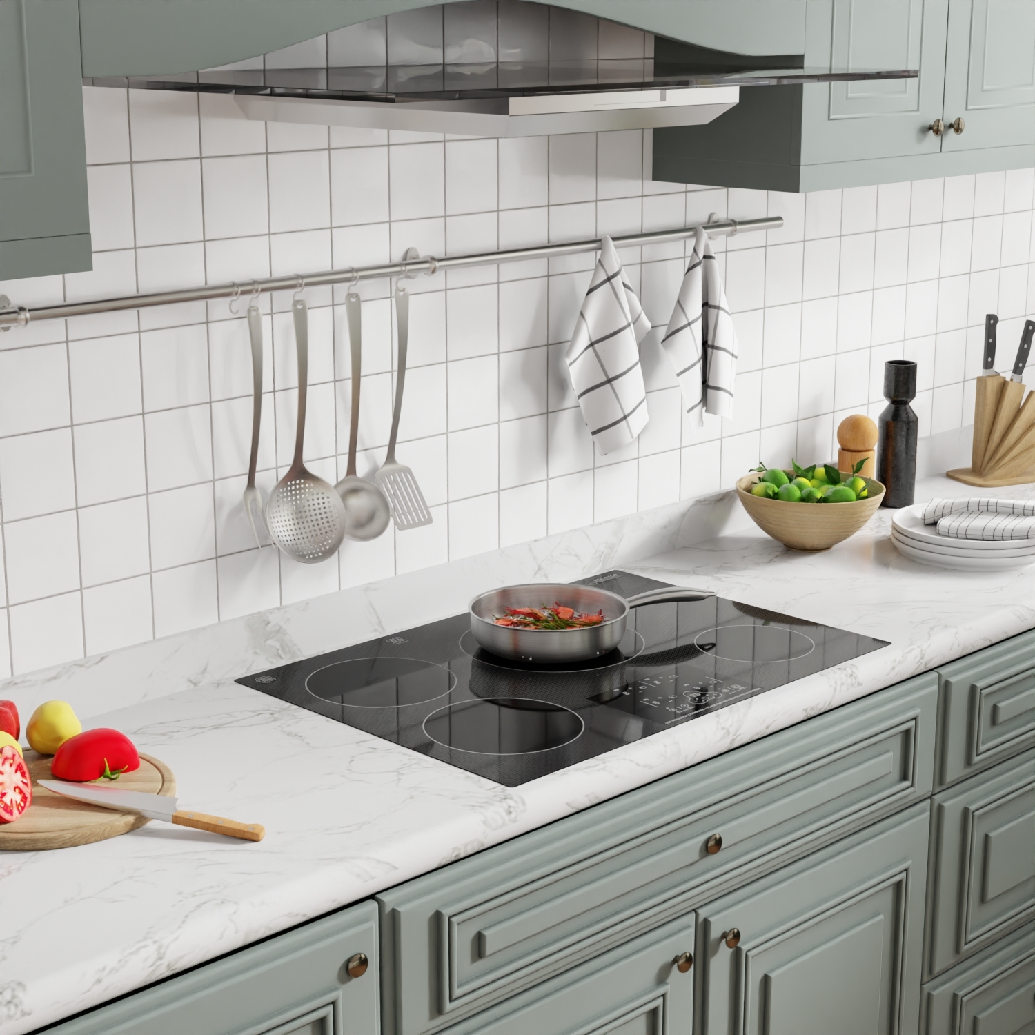thumbnail video image 2 of Equator 30" Built-In 4 Burner Induction Cooktop POWER BOOST Keep Warm 240V/7400W, 2 of 18