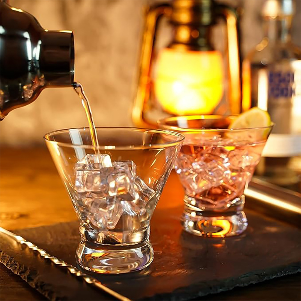 thumbnail video image 2 of Wayeept Stemless Martini Clear Glasses, Set of 4, 2 of 9