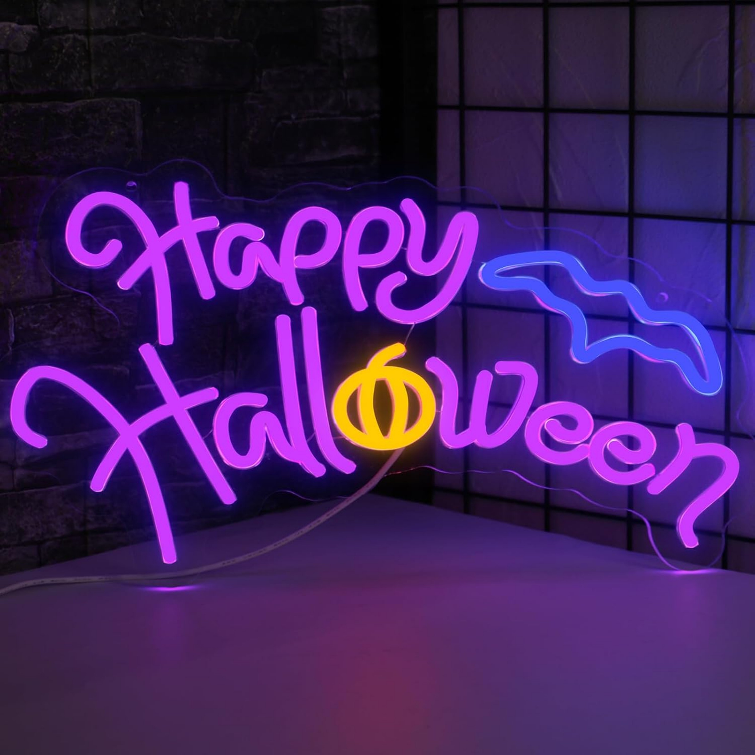 thumbnail video image 2 of UPONRAY Happy Halloween Neon Signs, 15.7"*9.3" Dimmable & USB-Powered LED Neon Light, Stylish Wall Decor for Halloween Party, Home, Bar, Shop, Haunted House, 2 of 12