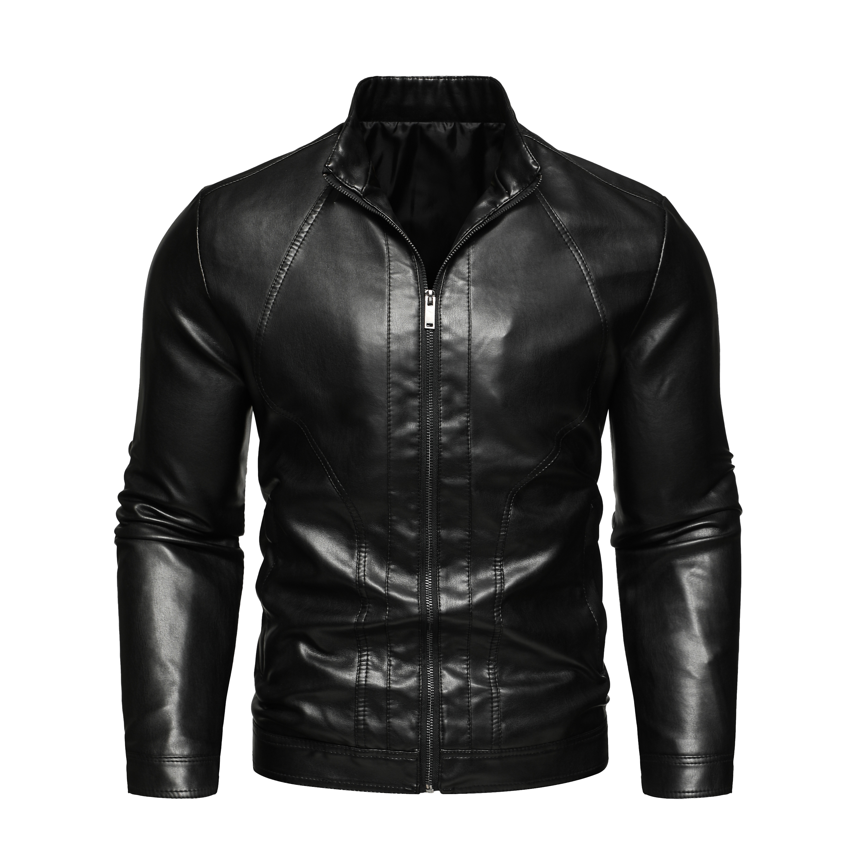 thumbnail video image 2 of Motorcycle Stand Collar PU Leather, Outerwear Jacket (Men's), 2 of 13