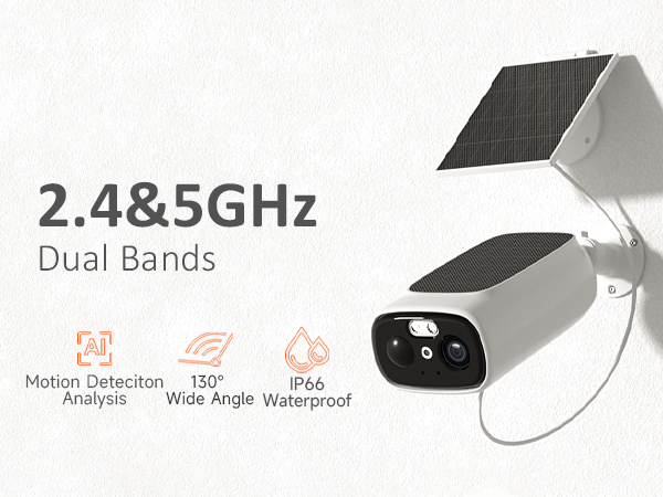 Rraycom 2K Solar Wireless Outdoor Security Camera, 24/7 Recording ...