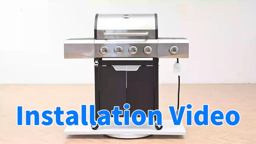 thumbnail video image 2 of Propane Grill 3 Burner Barbecue Grill Stainless Steel Gas Grill with Side Burner and Cover for Outdoor BBQ, Camping, 2 of 10