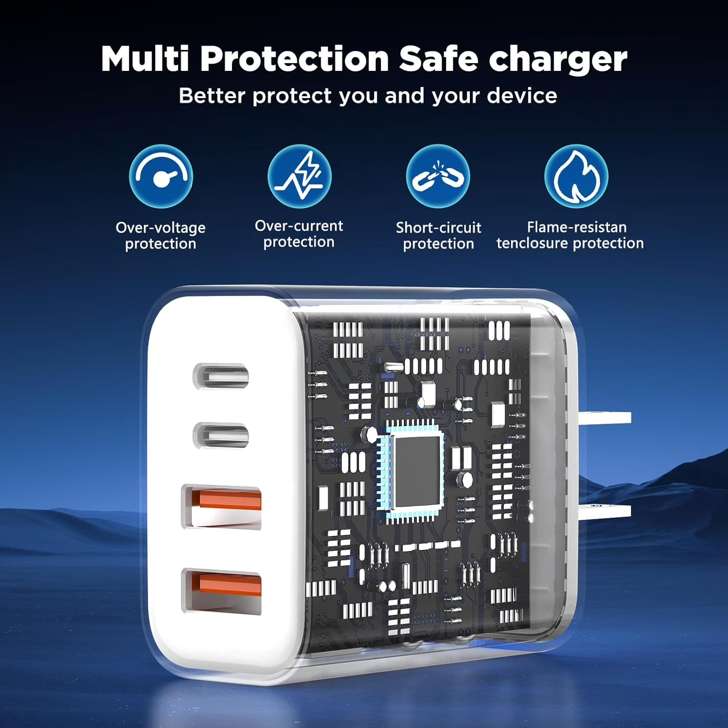 thumbnail video image 2 of USB C Charger for iPhone 17 16 Charger, USB C Charger Block with 6FT USB C to C Cable,40W USBC Charger 4 Port PD&AC Charger Block Compatible with iPhone 17 Air/17/16/15/15 Plus/Pro/Pro Max, 2 of 8