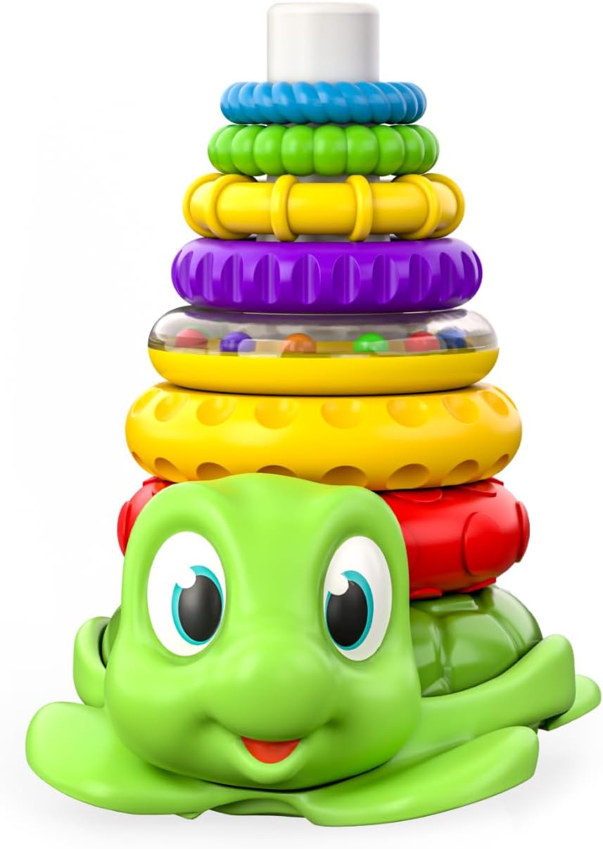 thumbnail video image 2 of Move2Play, Turtle Stacking Toy, Includes 7 Unique Rings, Montessori Development, Baby Toy, Gift for 1 Year Old Boys & Girls, Ages 0-6+, 9, 10, 12, 18+ Months, 2 of 6