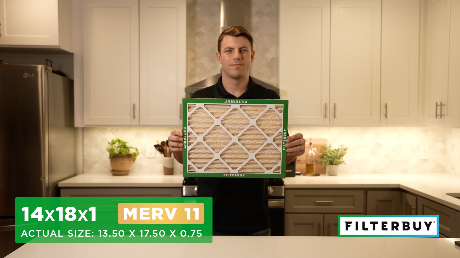 thumbnail video image 2 of Filterbuy 14x18x1 MERV 11 Allergen Defense, Pleated HVAC AC Furnace Air Filters (5-Pack), 2 of 2